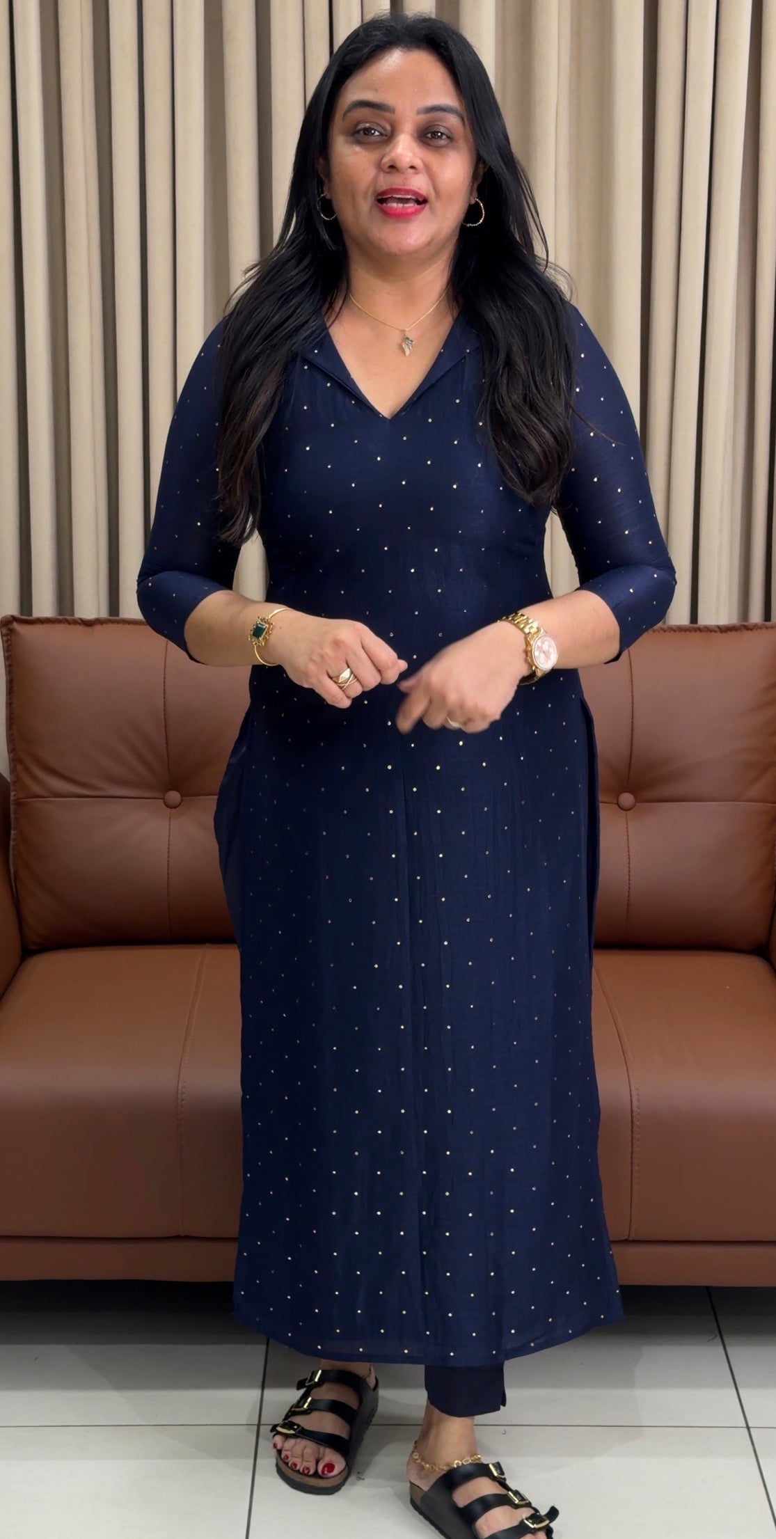 IHA'S IN-HOUSE SEMI RAW SILK CO-ORDS SETS - IHA 34344
