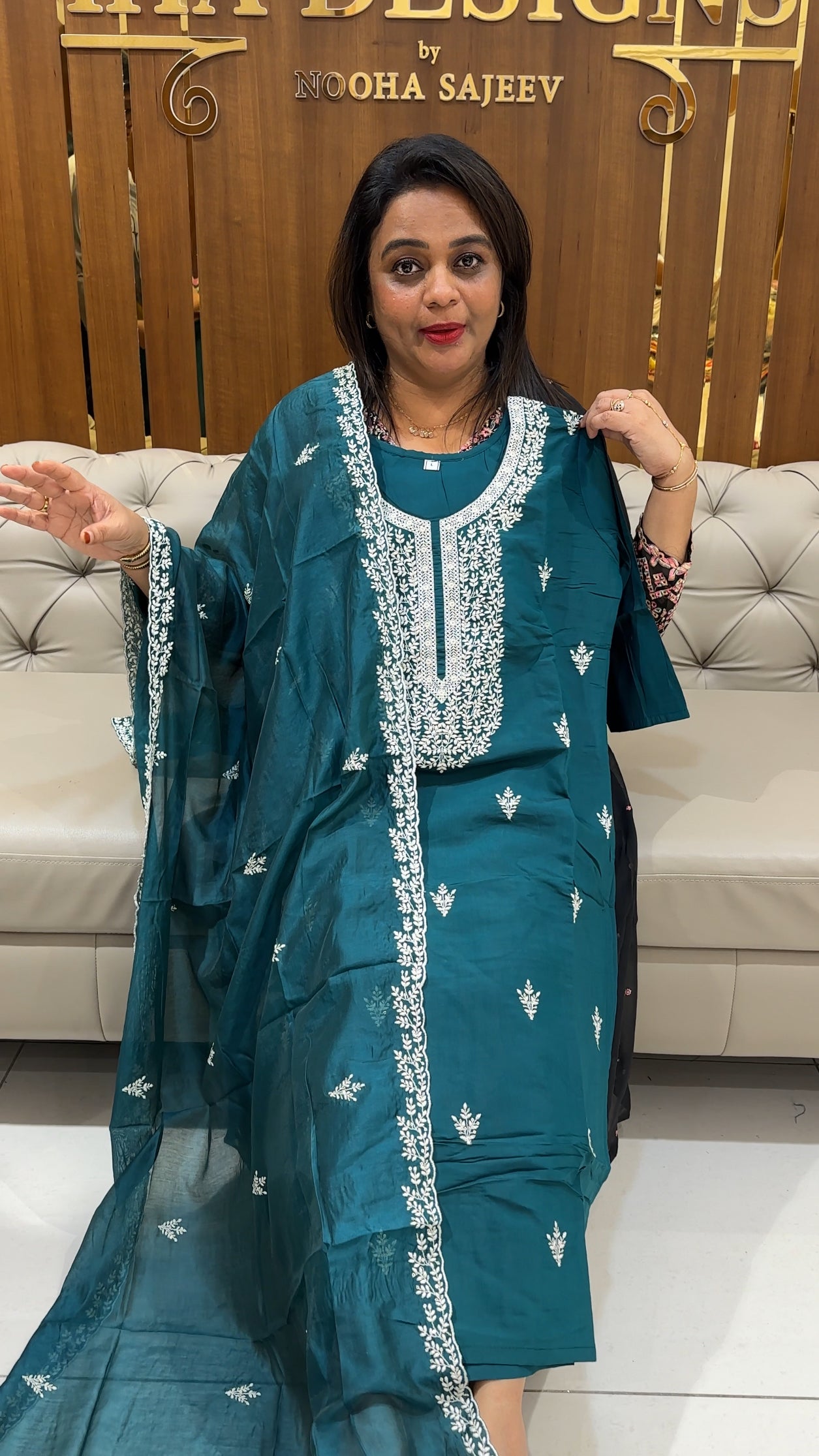 CHANDERI TOP, BOTTOM AND DUPATTA - IHA 25005
