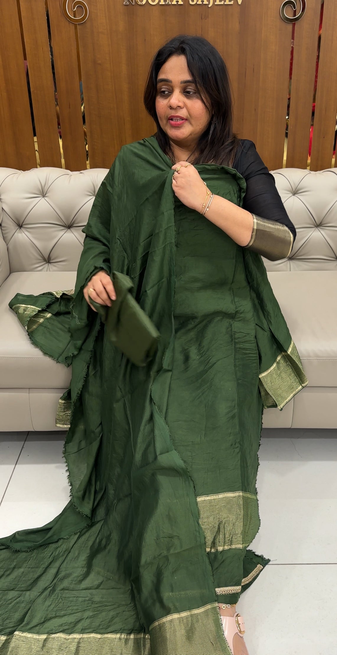 FORWARD MALAI CHANDFERI TOP,BOTTOM AND DUPATTA - IHA 26710