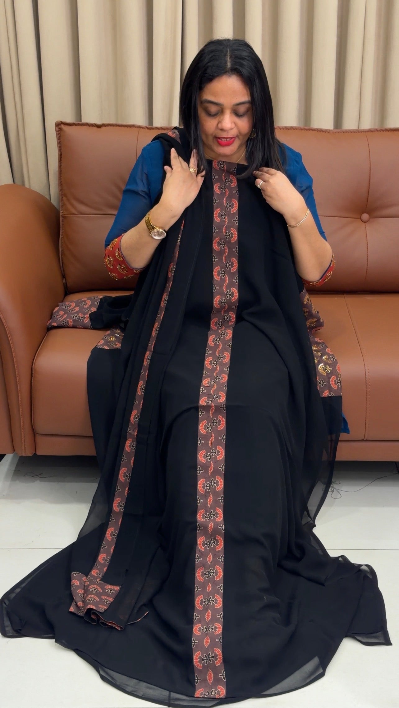 IHA'S IN-HOUSE GEORGETTE TOP,BOTTOM AND DUPATTA  - IHA 33981