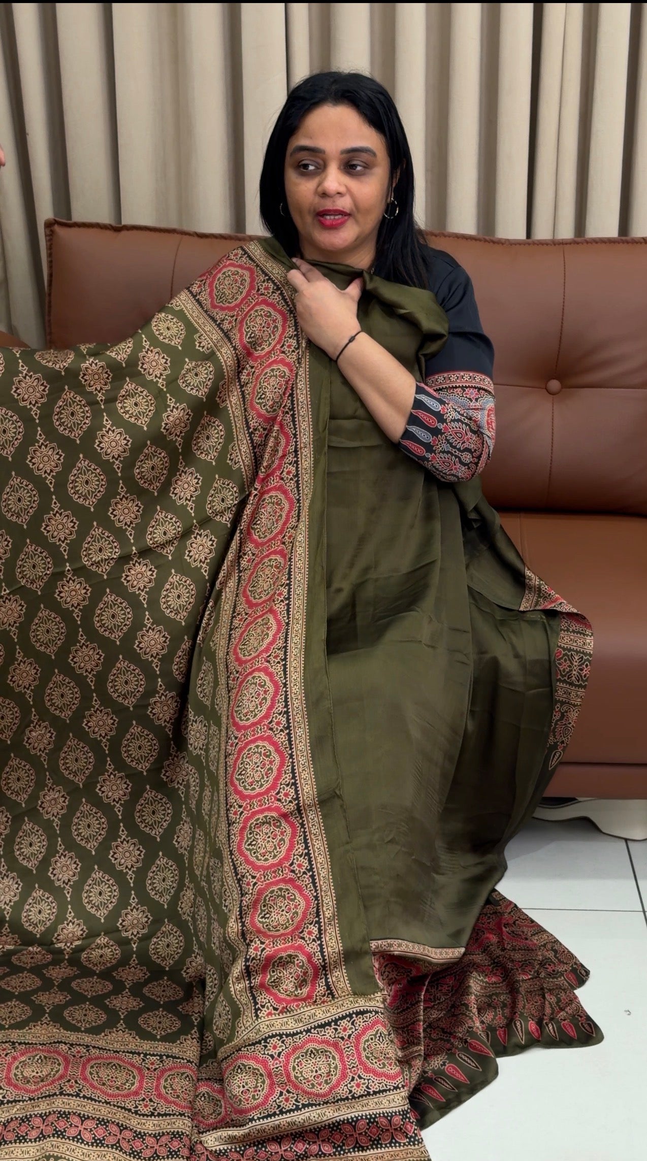 FORWARD AJRAKH PRINTED UNSTITCHED SALWAR SUITS - IHA 34225