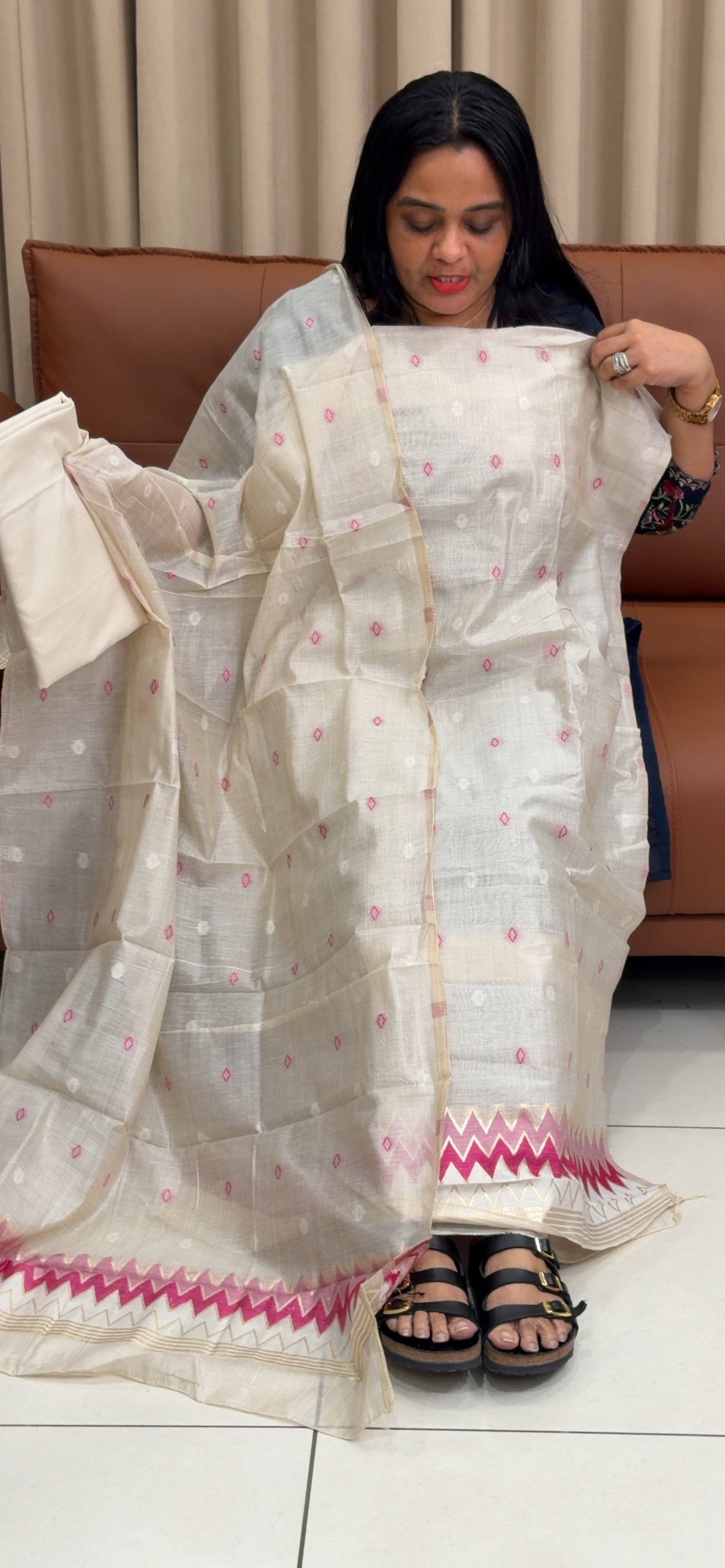 JAMDANI UNSTITCHED SALWAR SUITS - IHA 35246