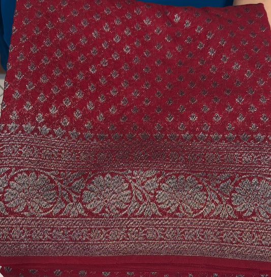 SEMI BANARASI SAREES - IHA 17281