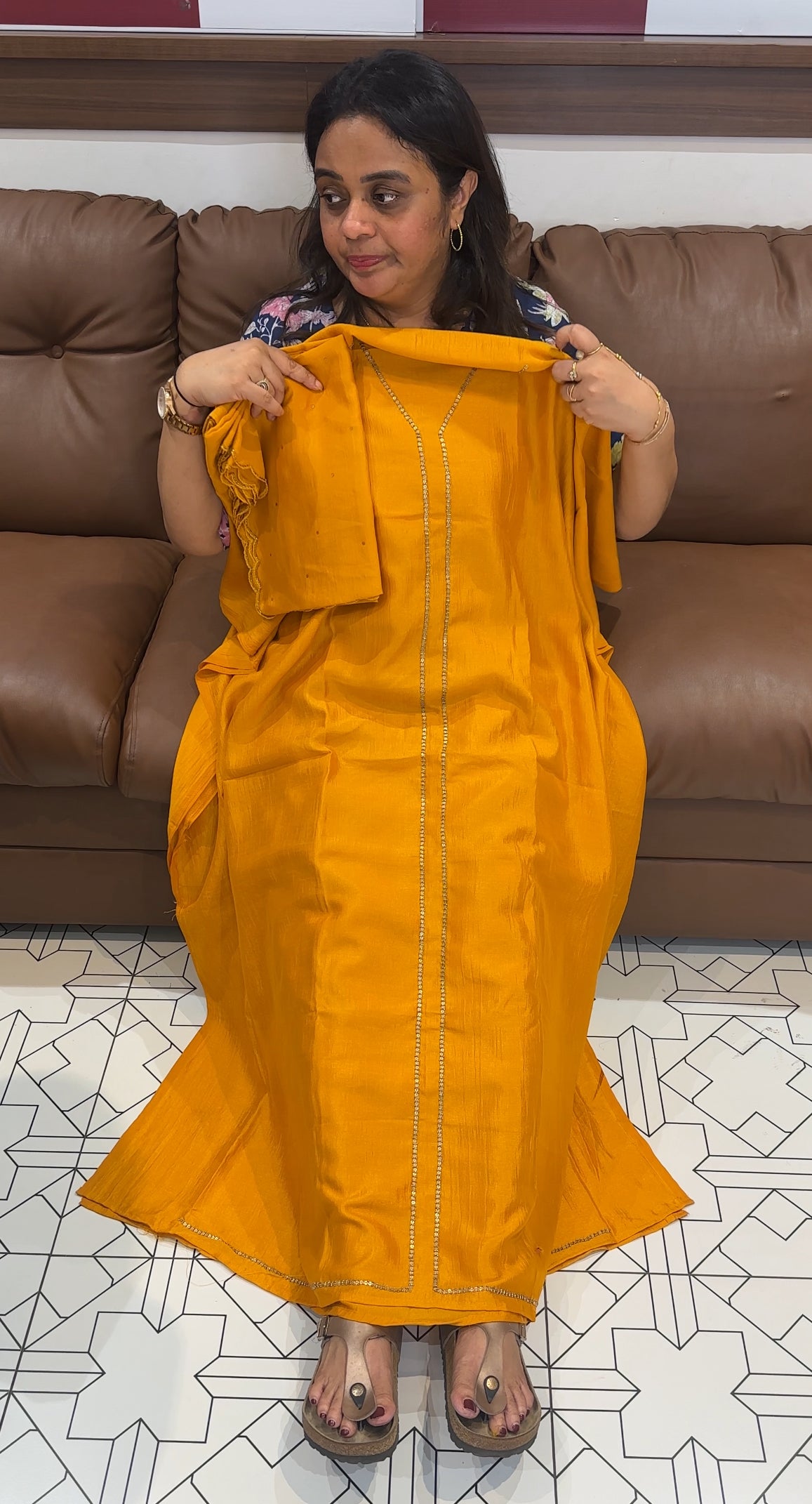 SEMI RAW SILK UNSTITCHED SALWAR SUITS - IHA 26542