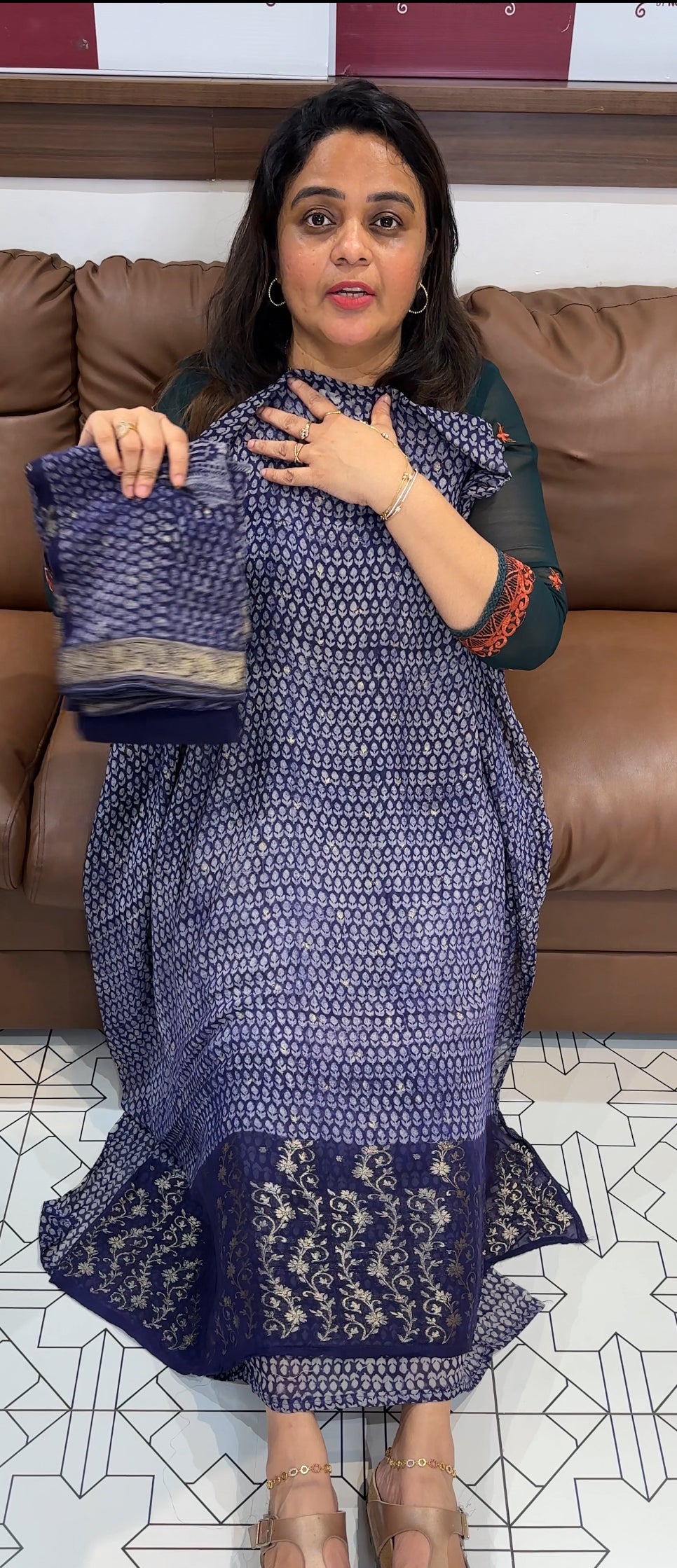 VISCOSE GEORGETTE UNSTITCHED SALWAR SUITS - IHA 26317