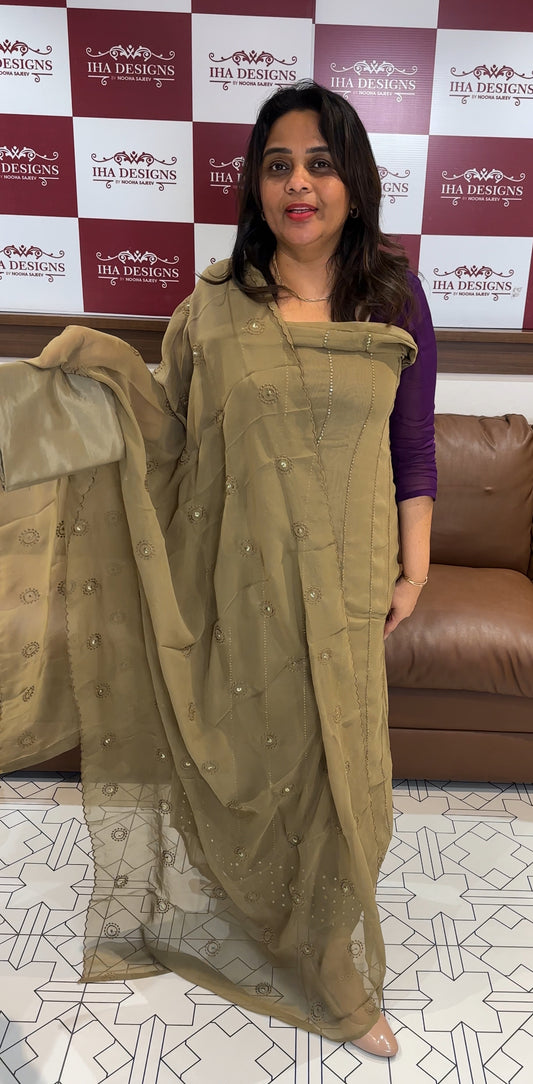 FAUX GEORGETTE UNSTITCHED SALWAR SUITS - IHA 25441