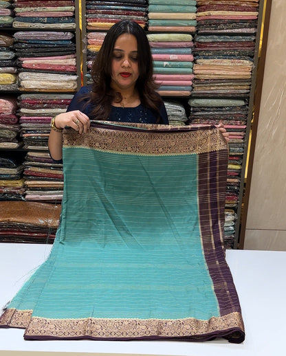 SEMI BANARASI SAREE - IHA 16359