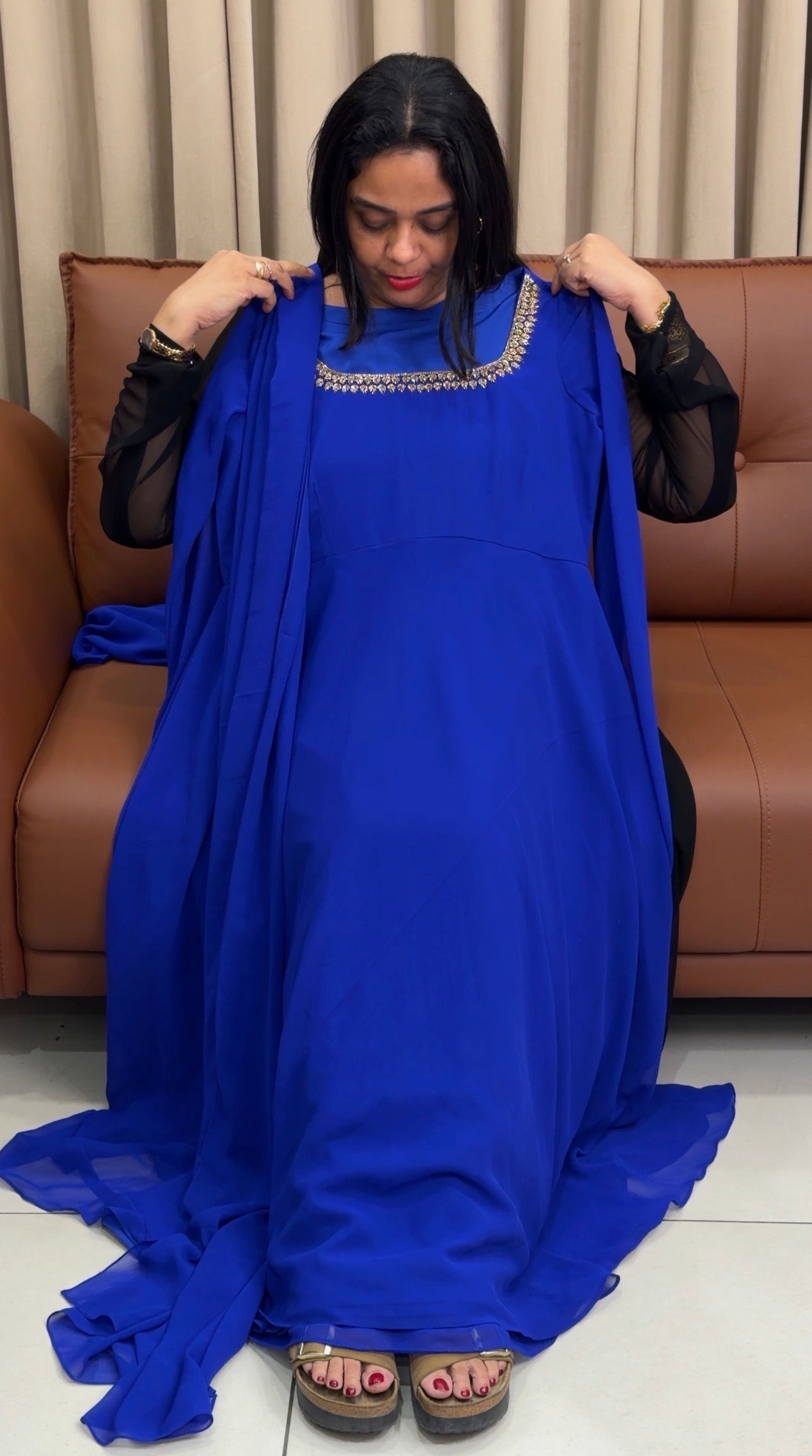 IHA'S IN-HOUSE GEORGETTE ANARKALI TOP AND DUPATTA - IHA 33739