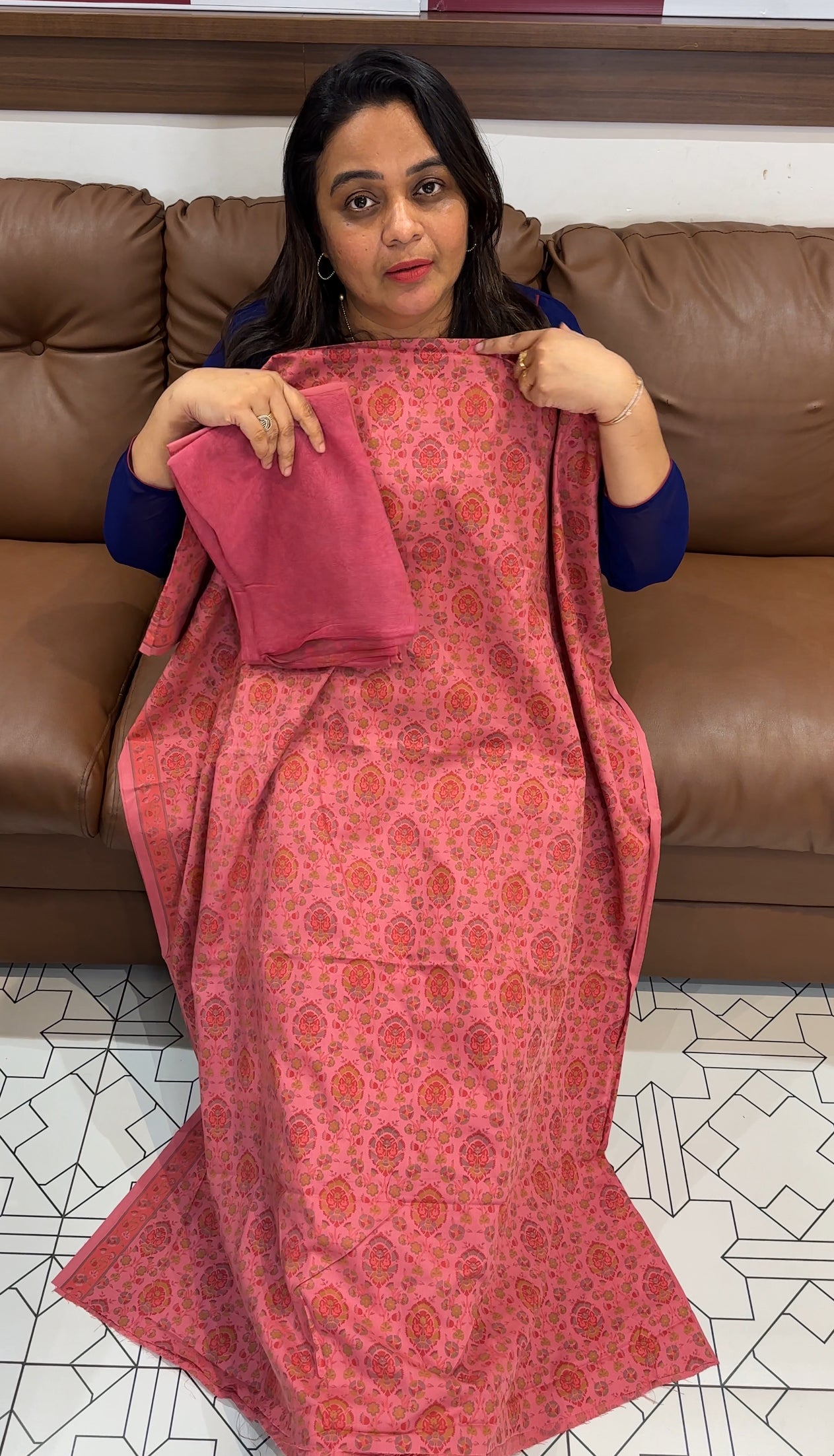 AJRAKH PRINTRD UNSTITCHED SAWAR SUITS - IHA 27919