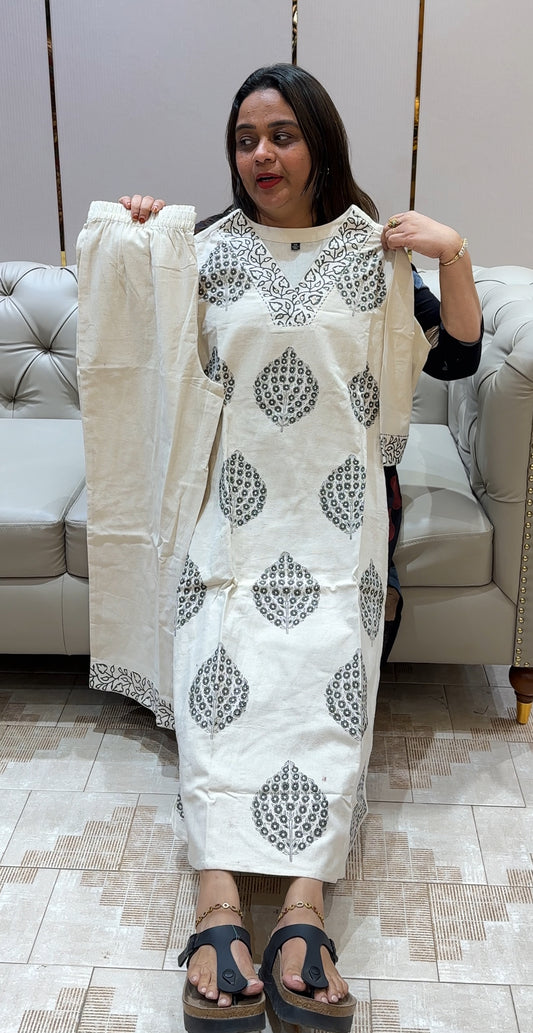 COTTON LINEN TOP AND BOTTOM - IHA 22587