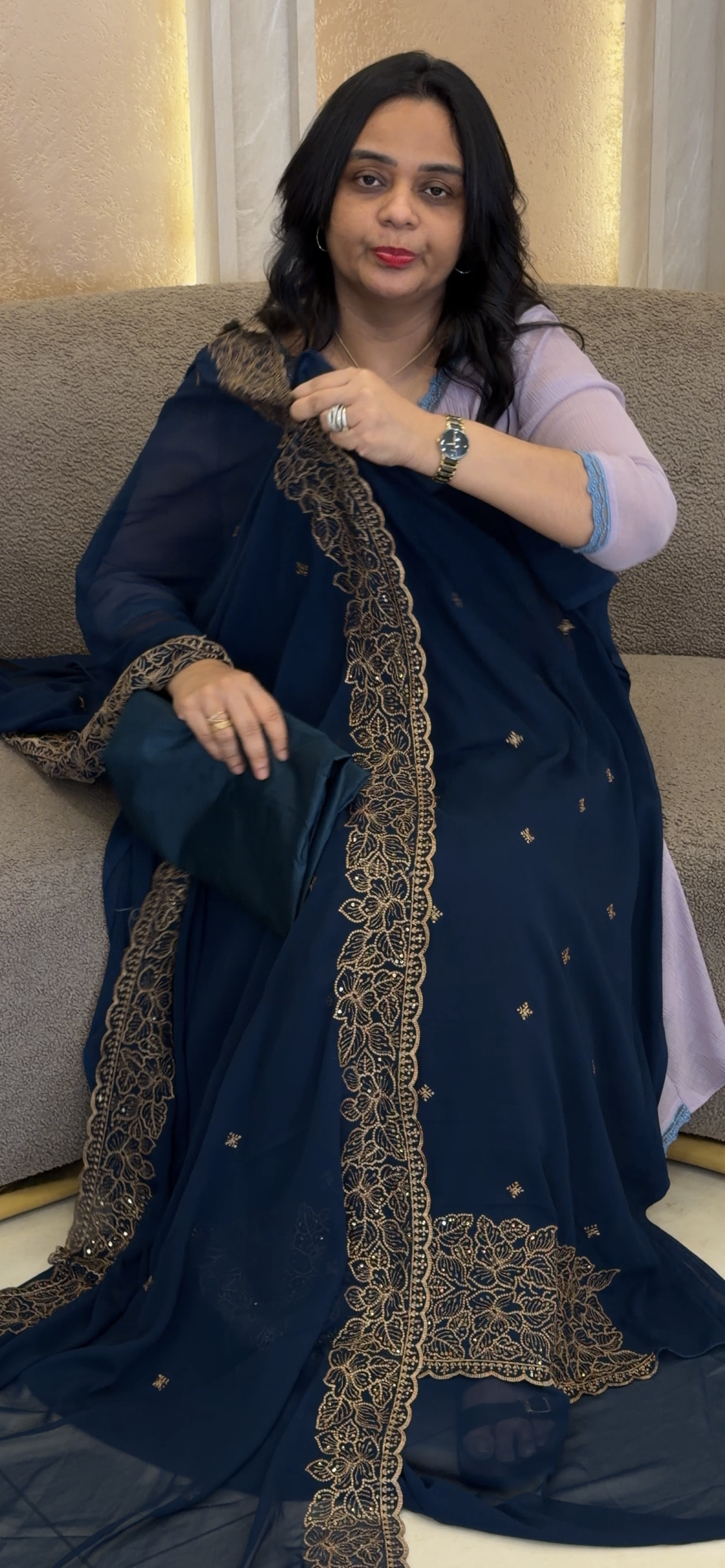 FAUX GEORGETTE UNSTITCHED SALWAR SUITS - IHA 35081