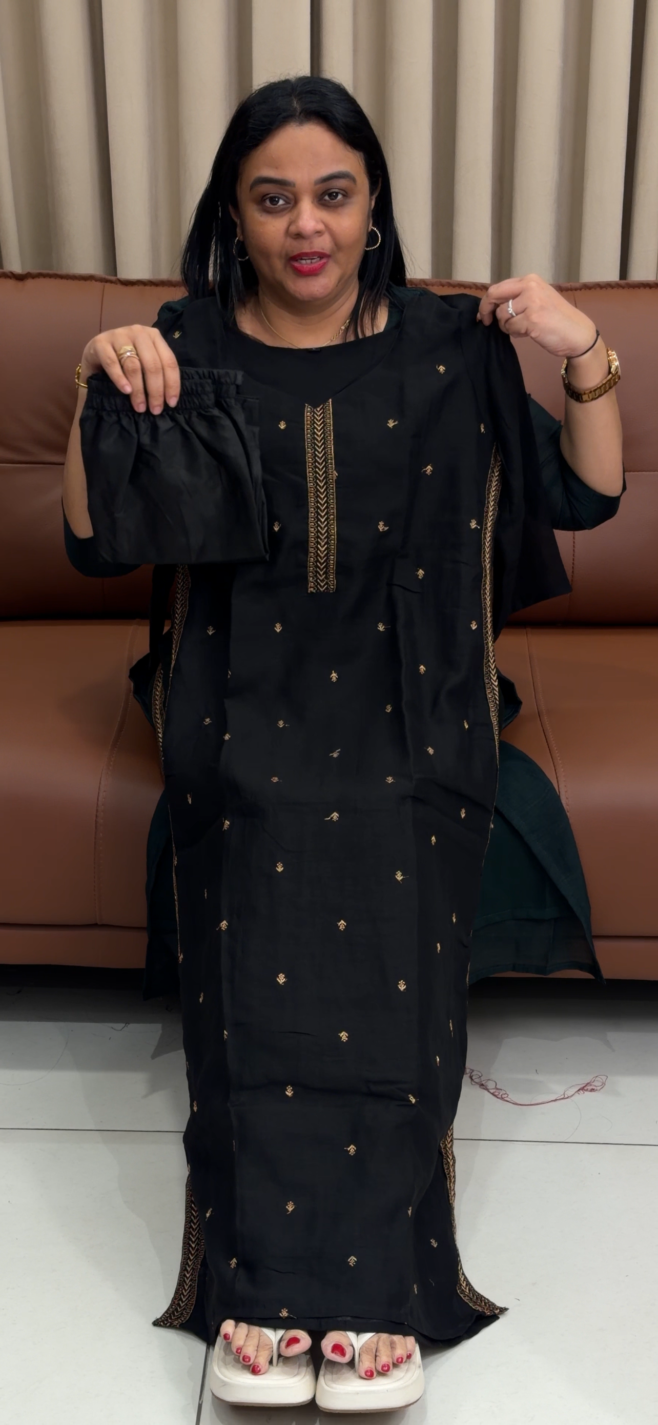 SEMI RAW SILK TOP AND BOTTOM - IHA 34318