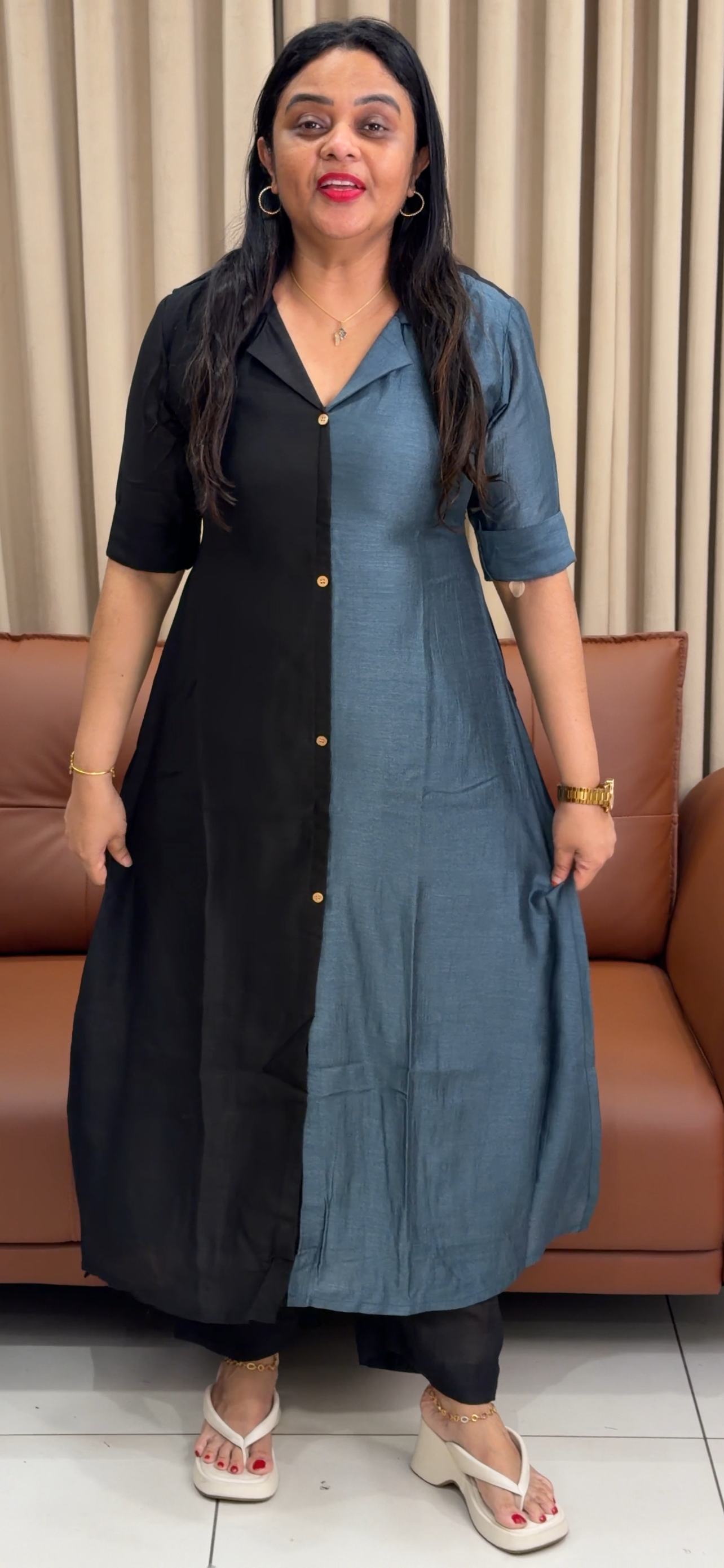 IHA'S IN-HOUSE SEMI RAW SILK CO-ORDS SETS - IHA 34309
