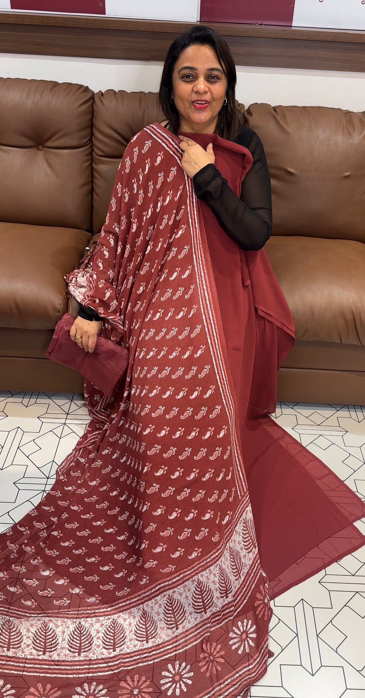 FAUX GEORGETTE UNSTITCHED SALSWAR SUITS - IHA 24697