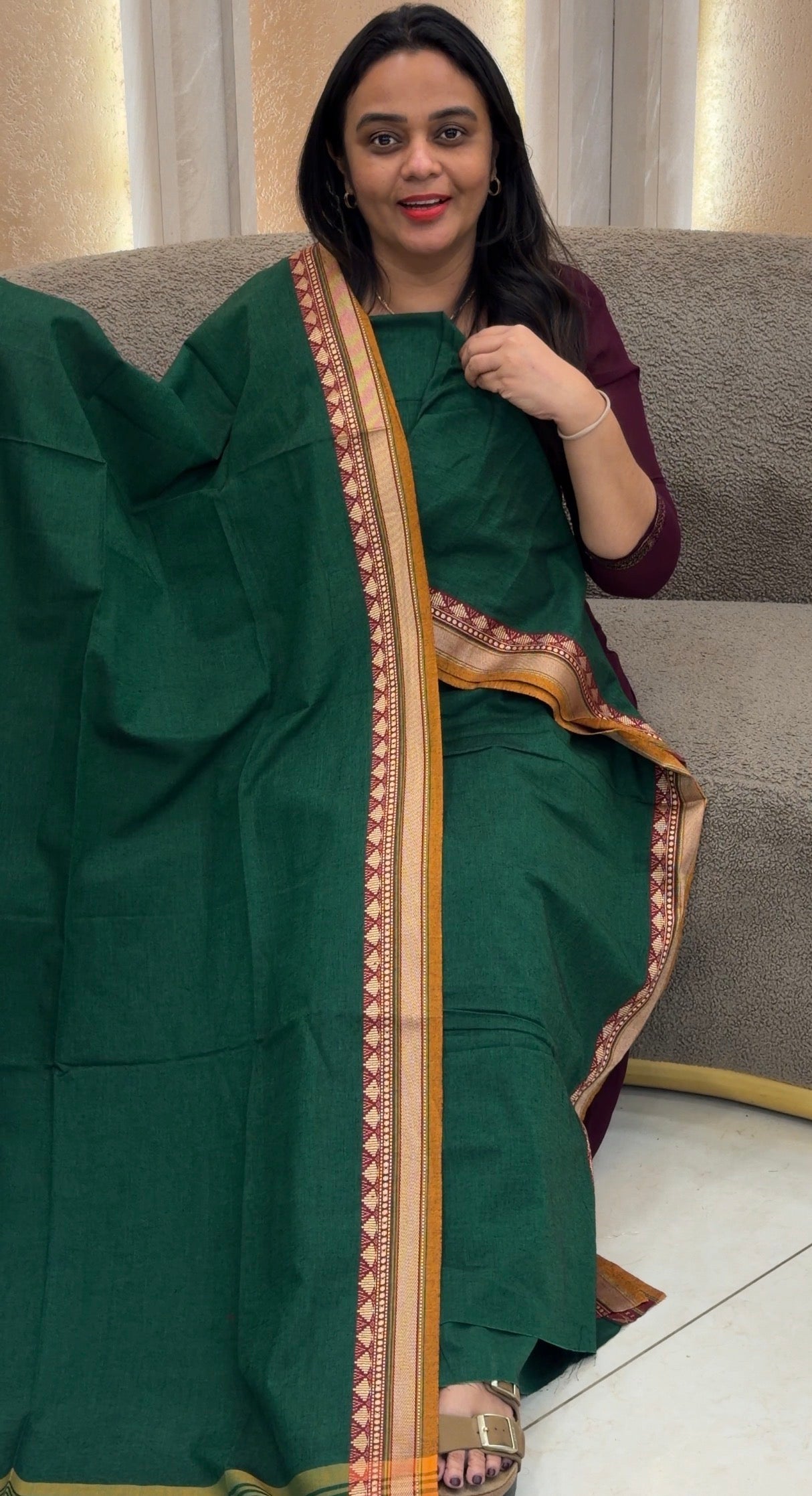 HANDLOOM COTTON UNSTITCHED SALWAR SUITS - IHA 32555