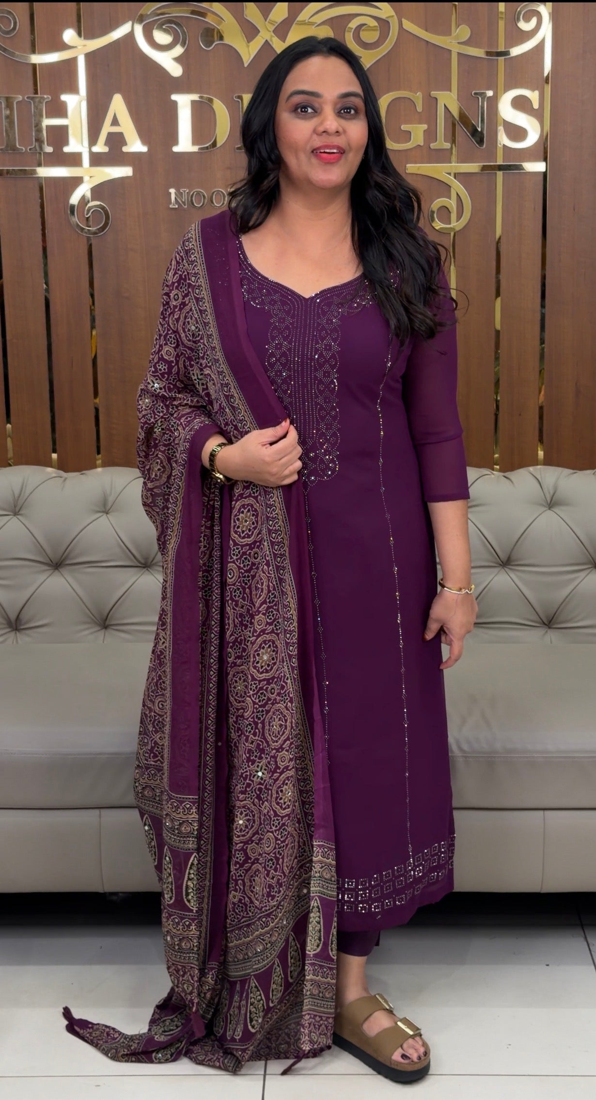 FAUX GEORGETTE UNSTITCHED SALWAR SUITS - IHA 32599