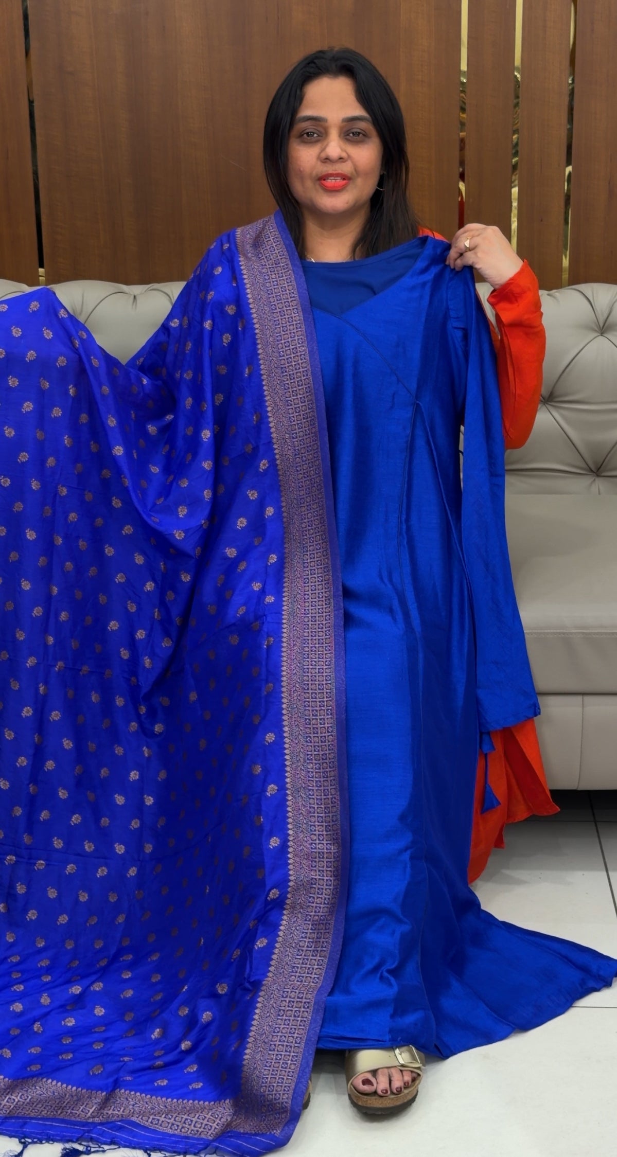 IHA'S IN-HOUSE SEMI RAW SILK ALINE TOP AND DUPATTA - IHA 29785