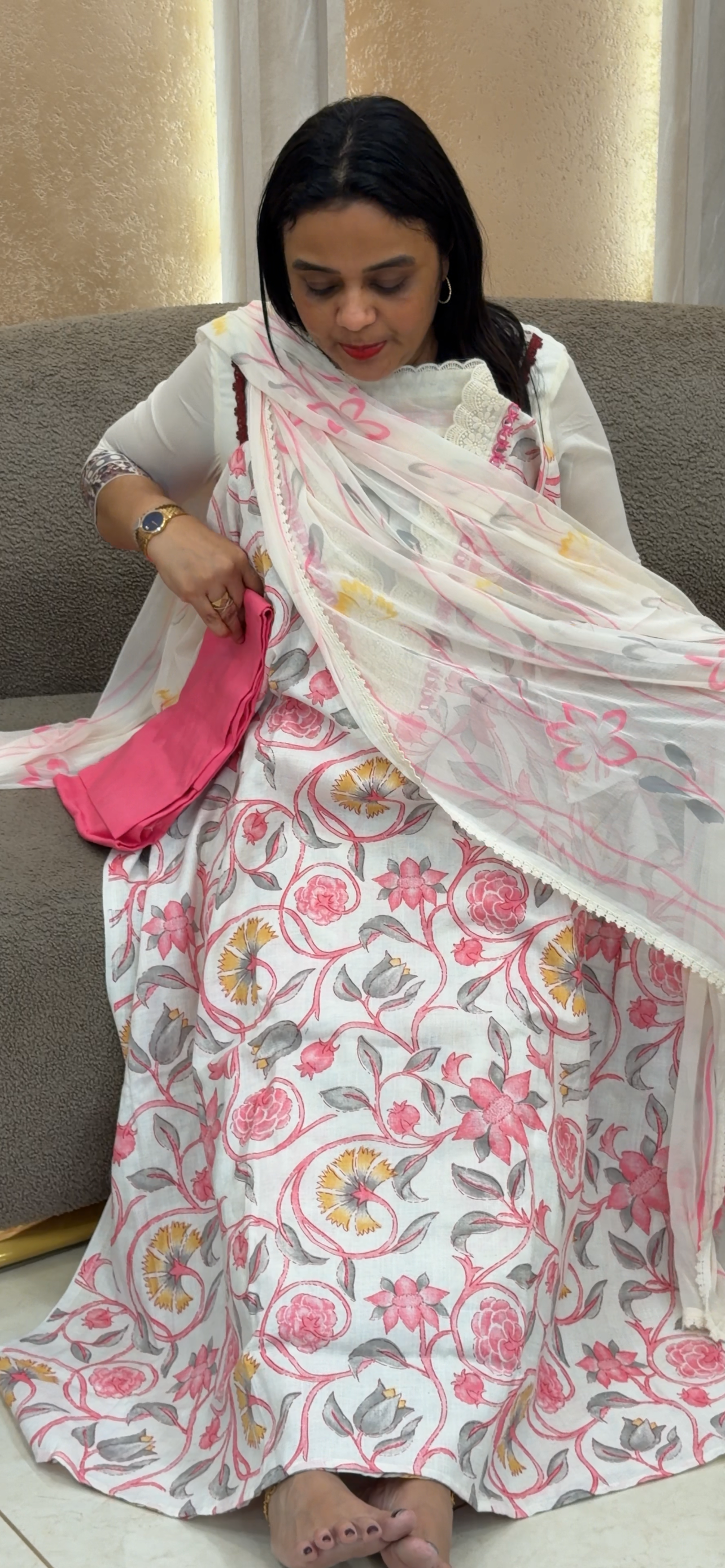 PRINTED COTTON UNSTITCHED SALWAR SUITS - IHA 32909