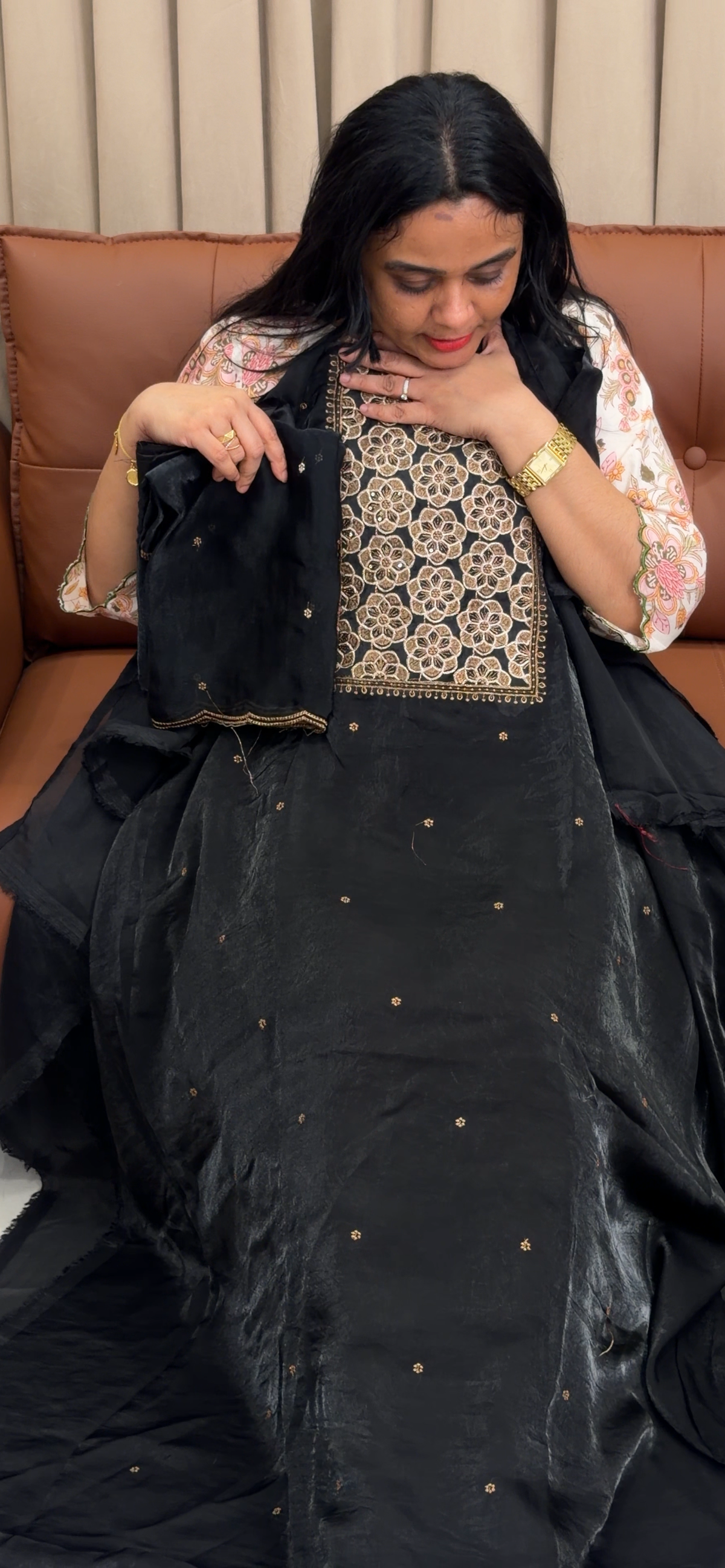 SEMI TISSUE UNSTITCHED SALWAR SUITS - IHA 35898