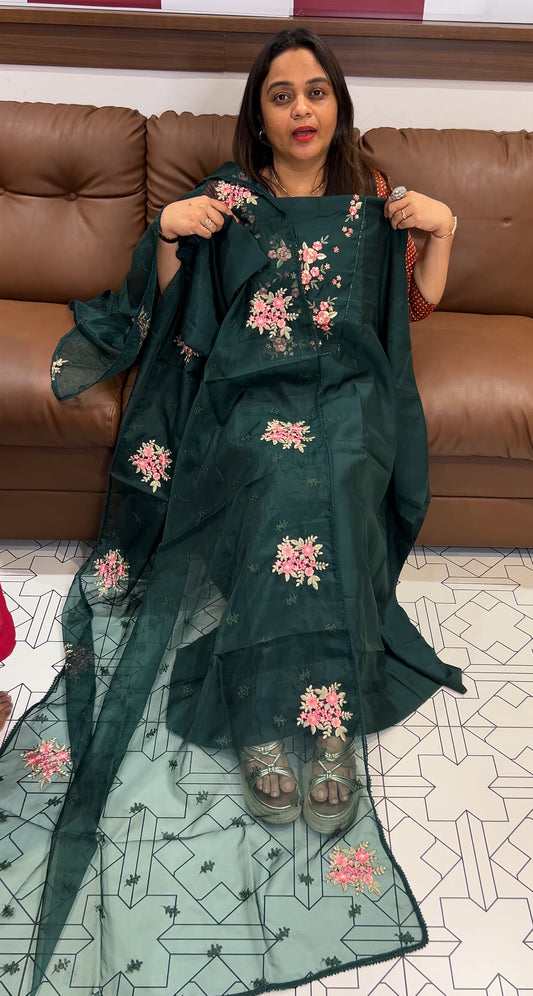 HAND WORKED UNSTITCHED SALWAR SUITS - IHA 22802