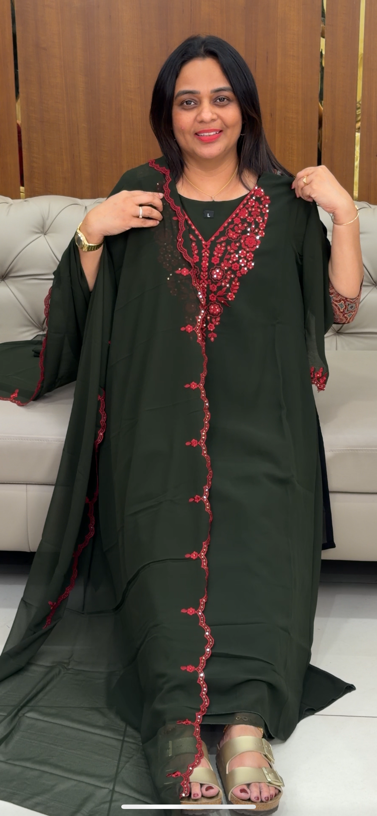 FAUX GEORGETTE TOP AND DUPATTA - IHA 29765