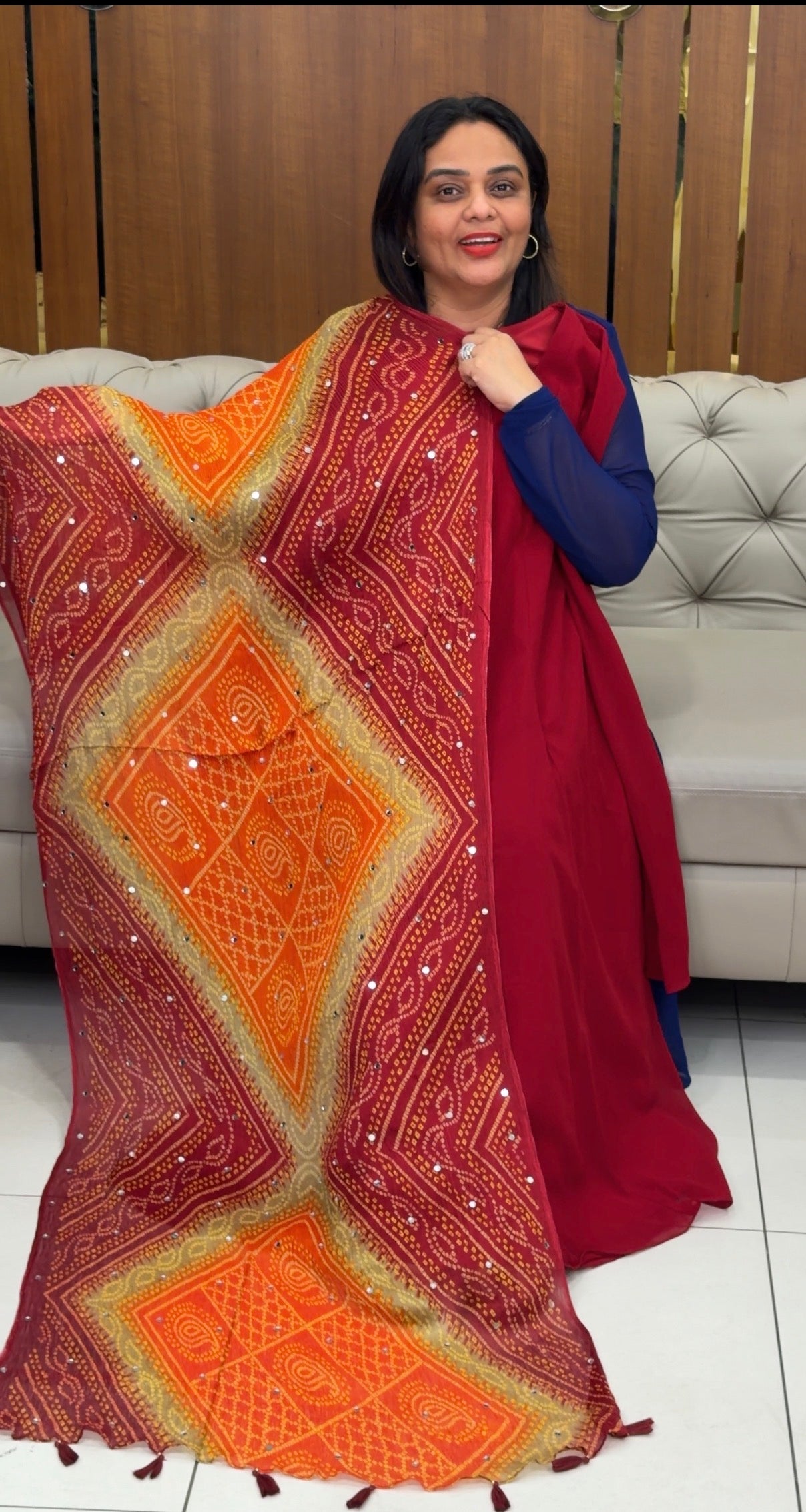 IHA'S IN-HOUSE GEORGETTE ALINE TOP AND DUPATTA - IHA 32308