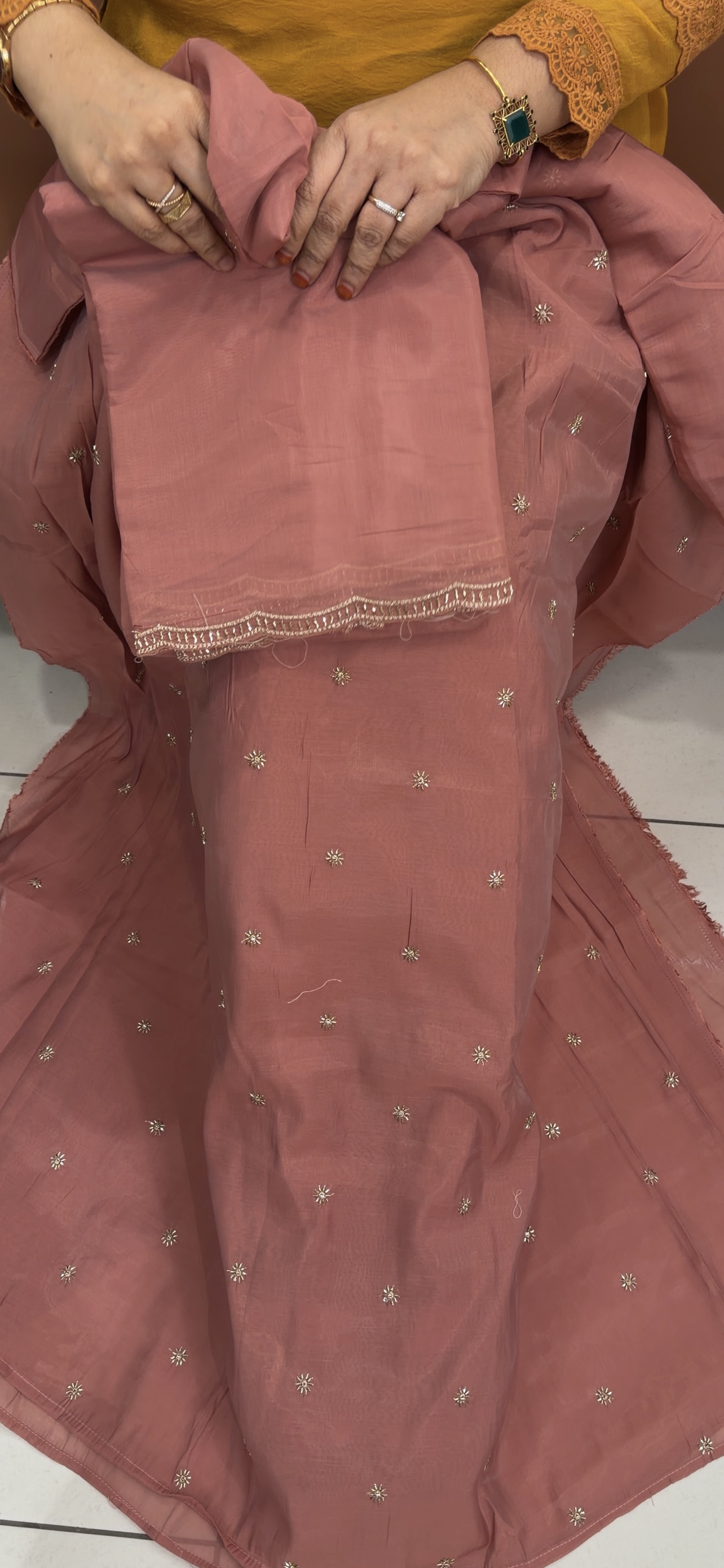 MUL CHANDERI UNSTITCHED SALWAR SUITS - IHA 33483