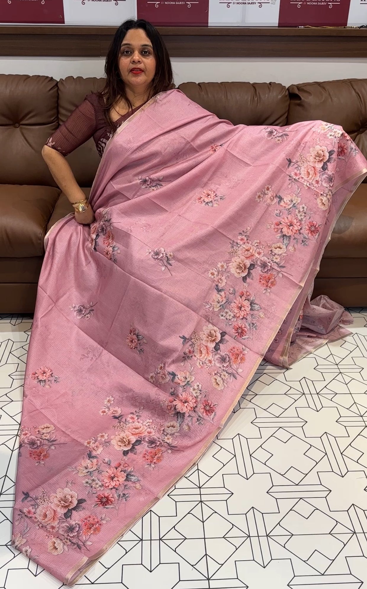 DIGITAL PRINTED SEMI SILK KOTA SAREE - IHA 14556