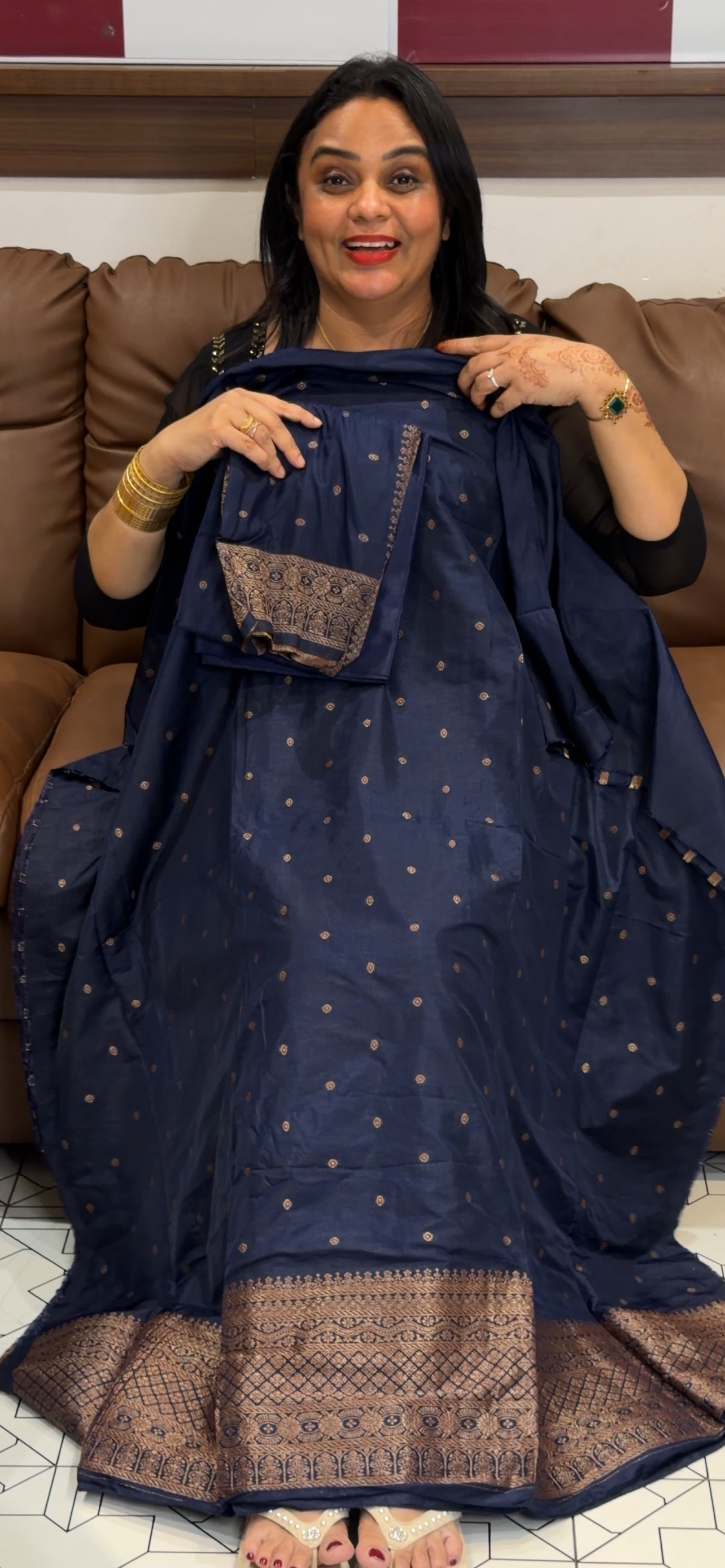 SEMI BANARASI UNSTITCHED SALWEAR SUITS -  IHA 33106