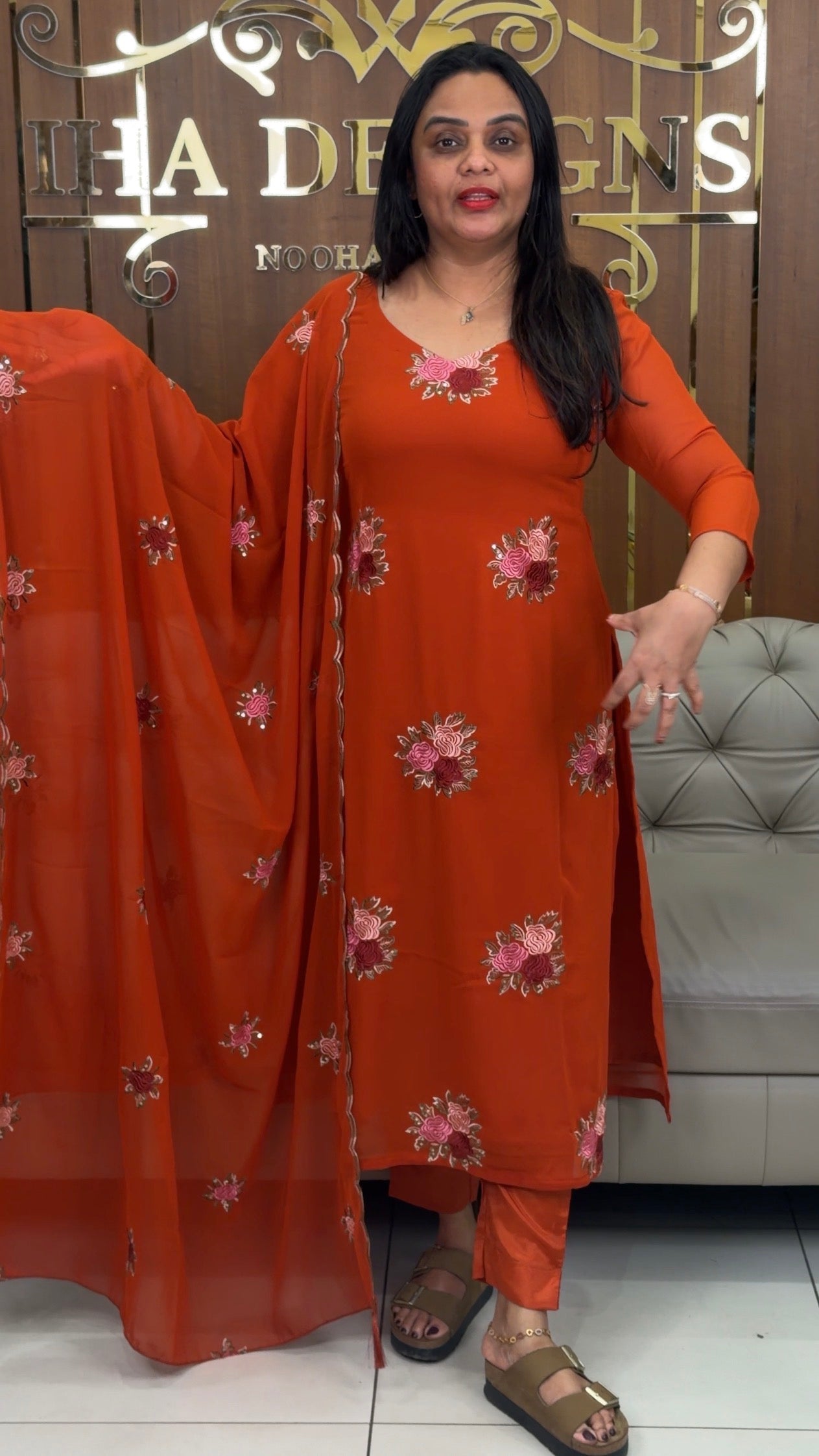 FAUX GEORGETTE  UNSTITCHED SALWAR SUITS -  IHA 33378