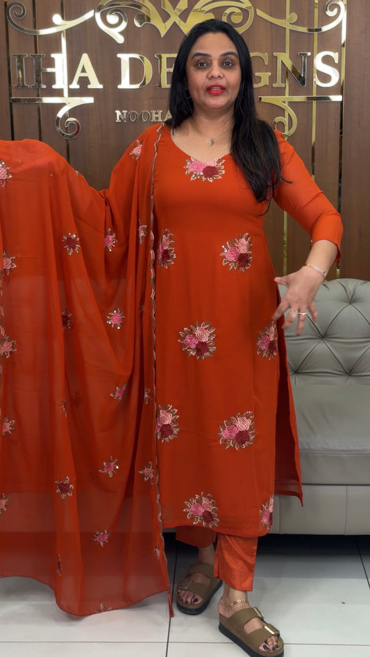 FORWARD FAUX GEORGETTE  UNSTITCHED SALWAR SUITS -  IHA 32642