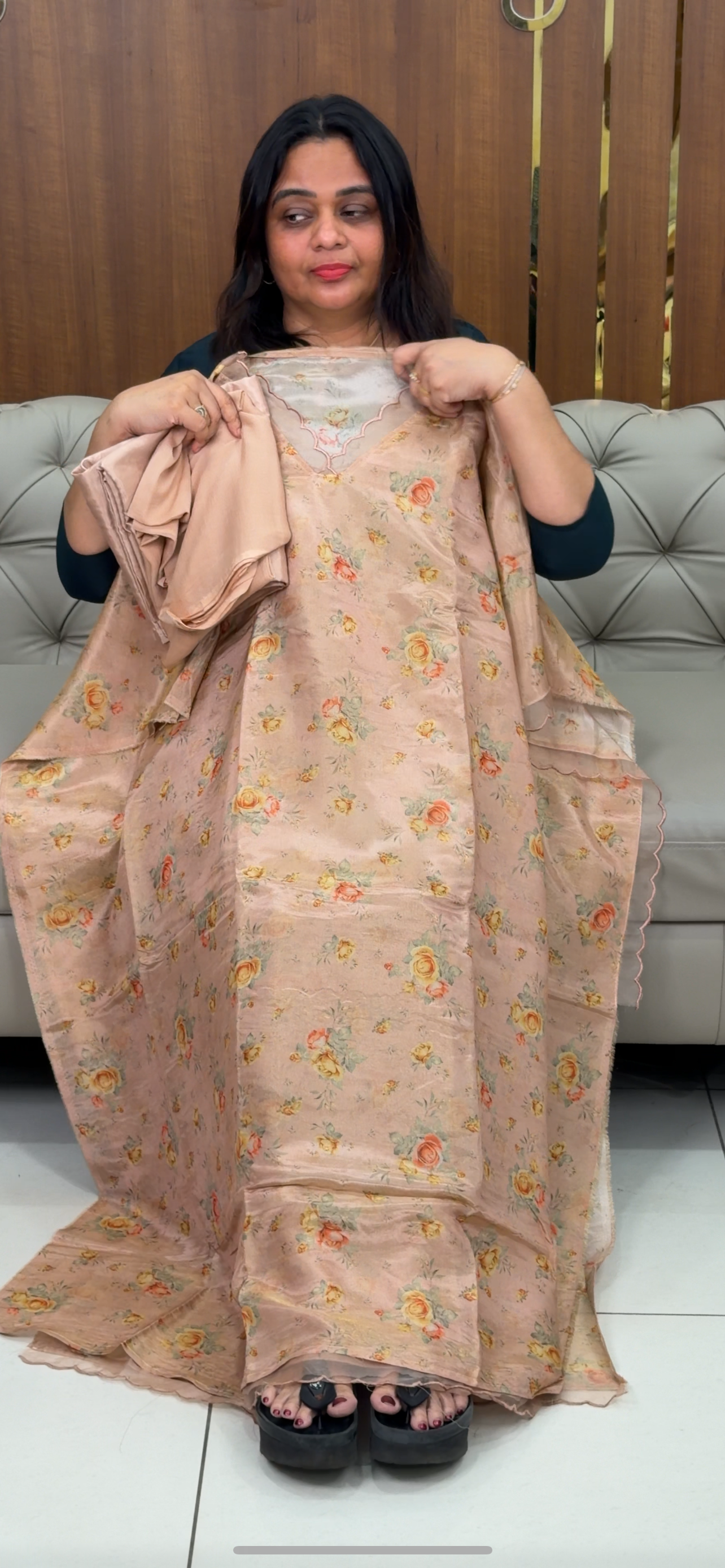 TISSUE UNSTITCHED SALWAR SUITS - IHA 28942