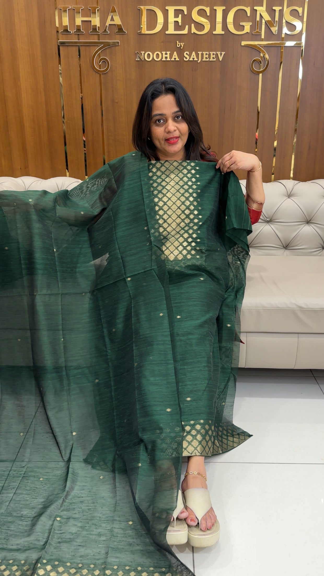 SEMI BANARASI UNSTITCHED SALWAR SUITS   - IHA 25205