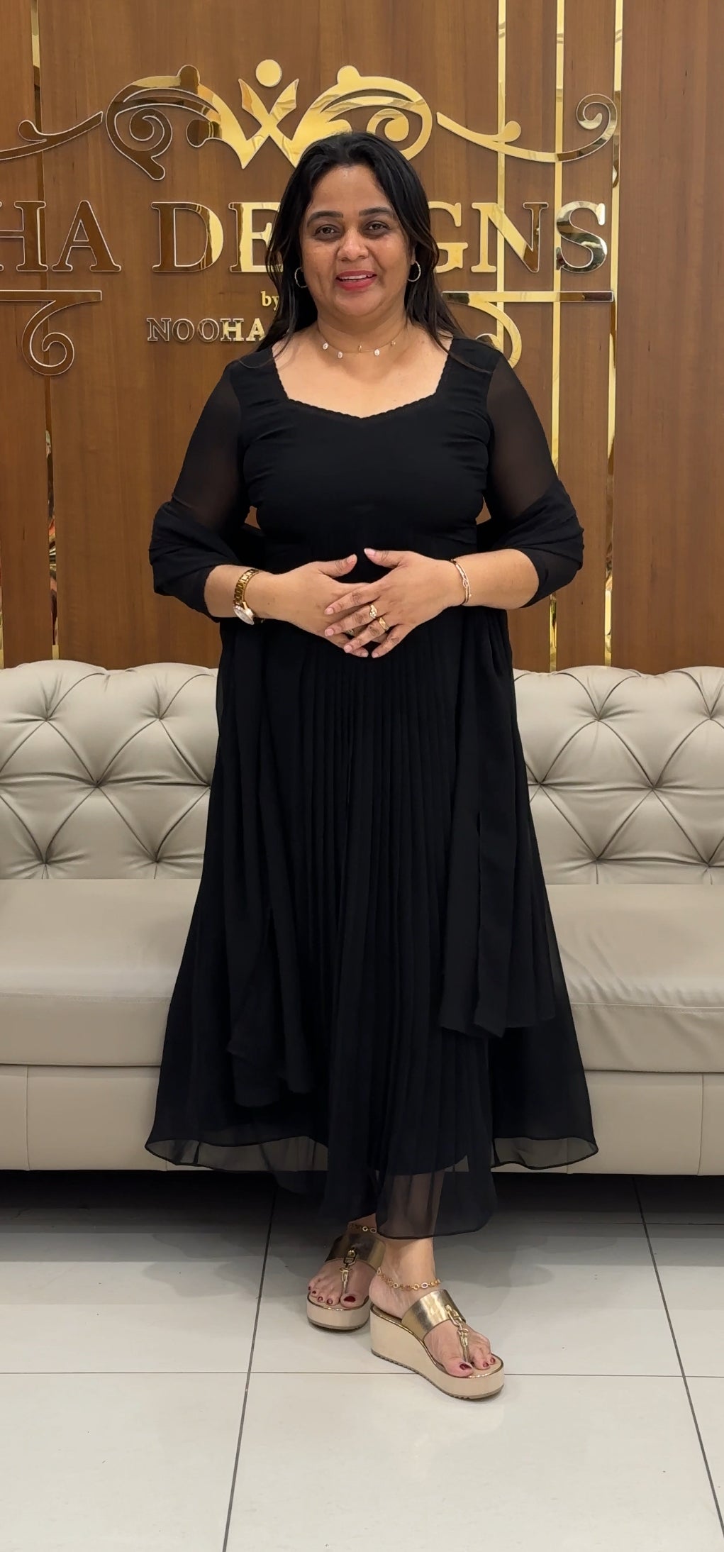 IHA'S IN-HOUSE GEORGETTE ALINE TOP AND DUPATTA - IHA 29421