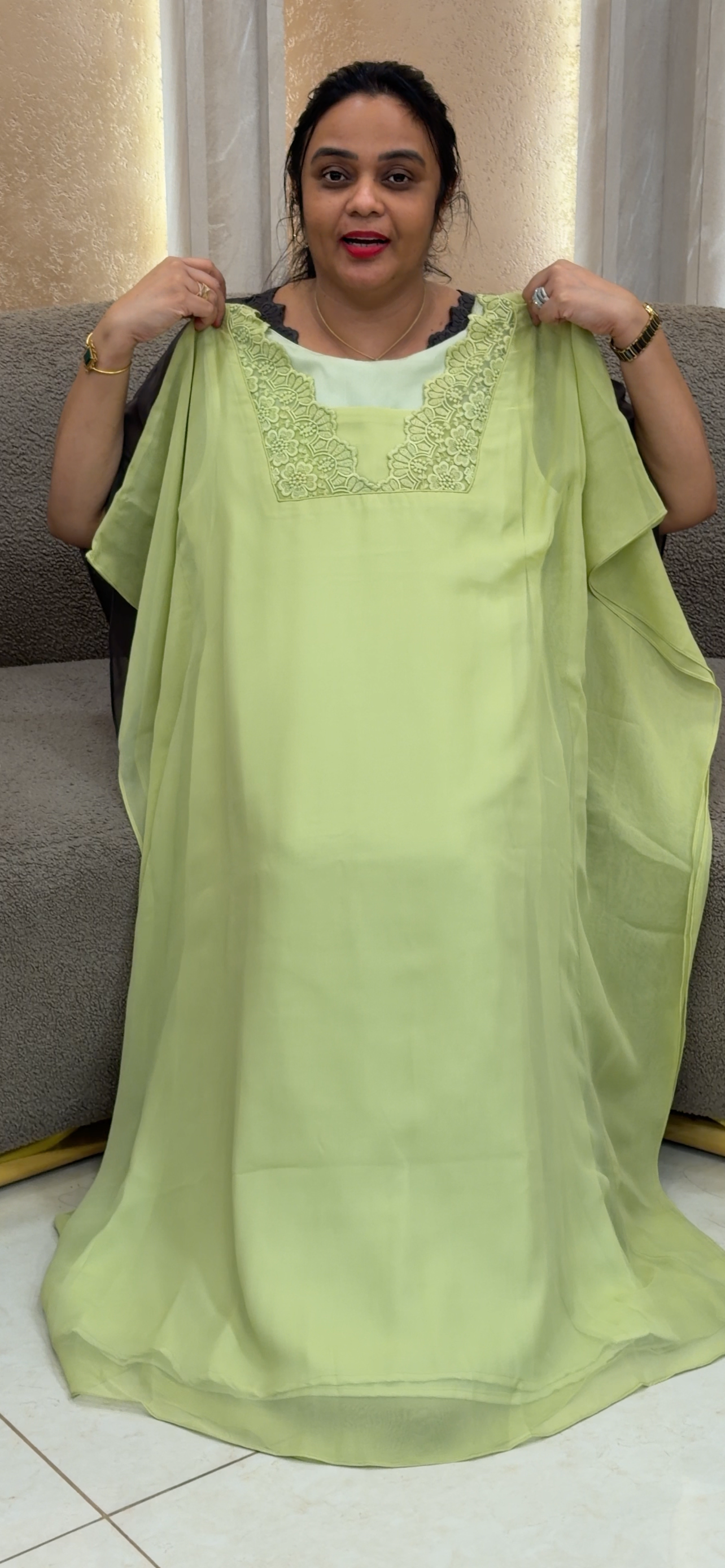 IHA'S IN-HOUSE FAUX GEORGETTE KAFTAN TOPS - IHA 35002