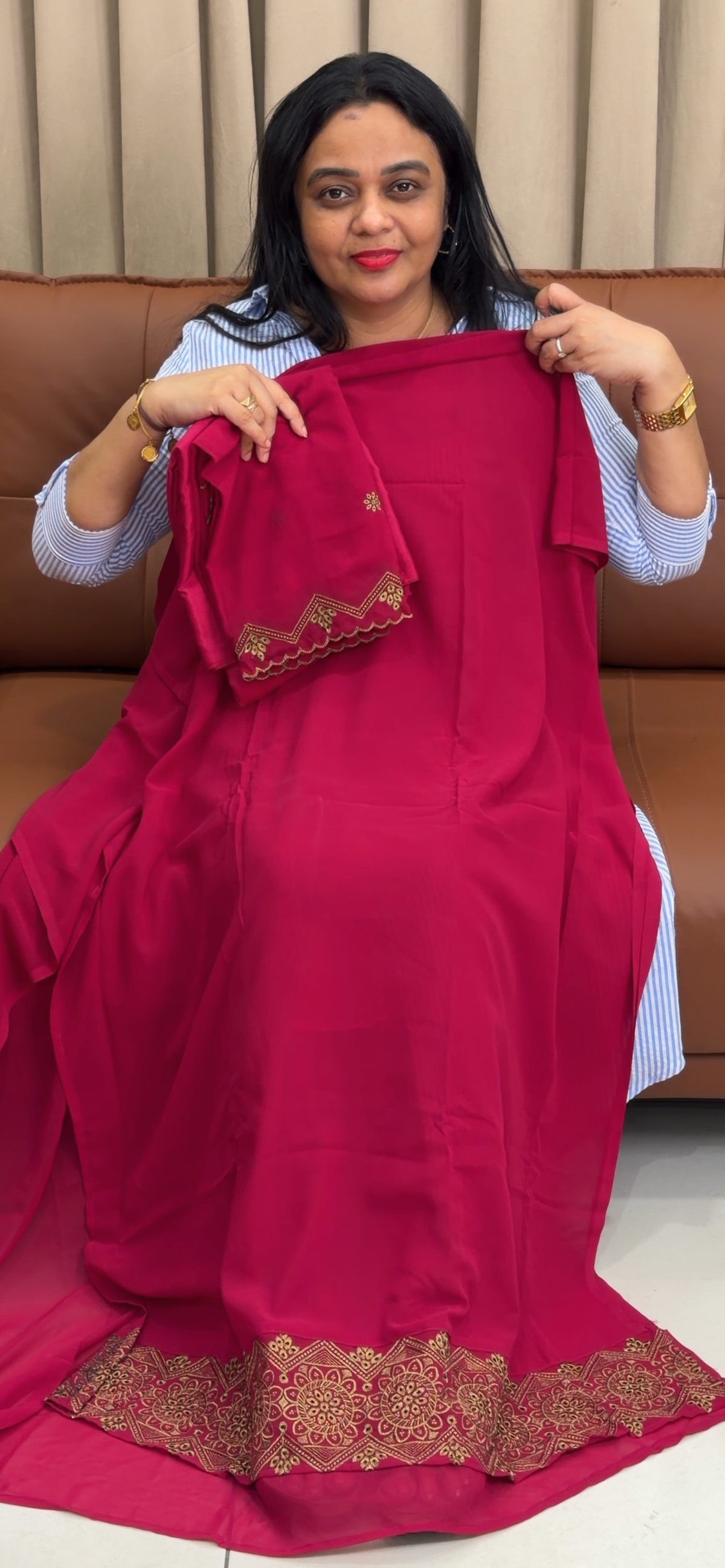 FAUX GEORGETTE UNSTITCEHD SALWAR SUITS - IHA 35904