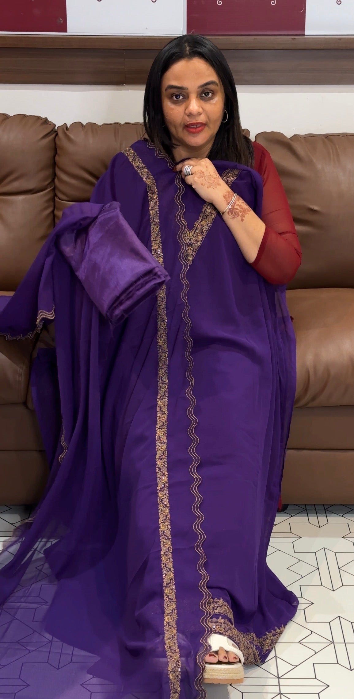 IHA'S IN-HOUSE GEORGETTE TOP,BOTTOM AND DUPATTA - IHA 31525