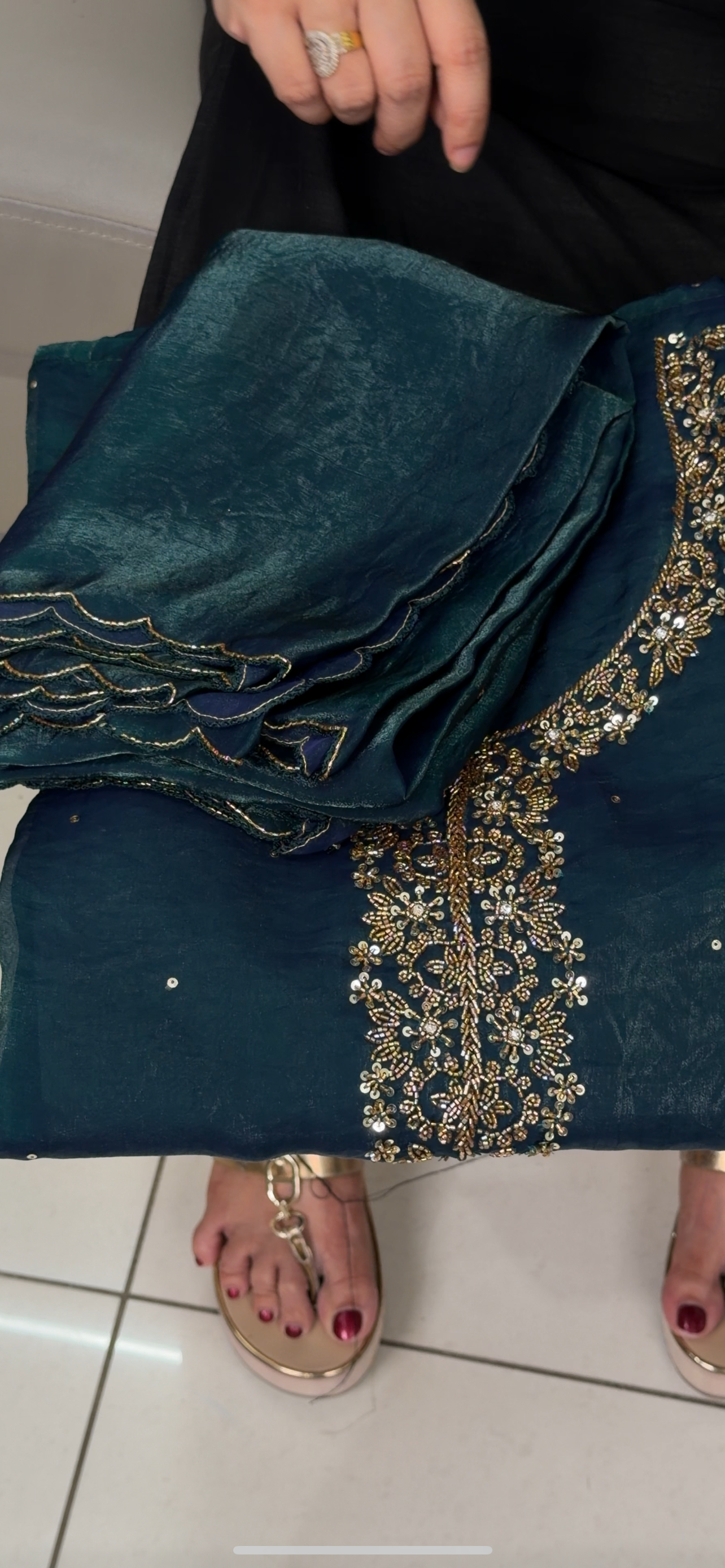 FORWARD VELVET ORGANZA UNSTITCHED SALWAR SUITS - IHA 29037