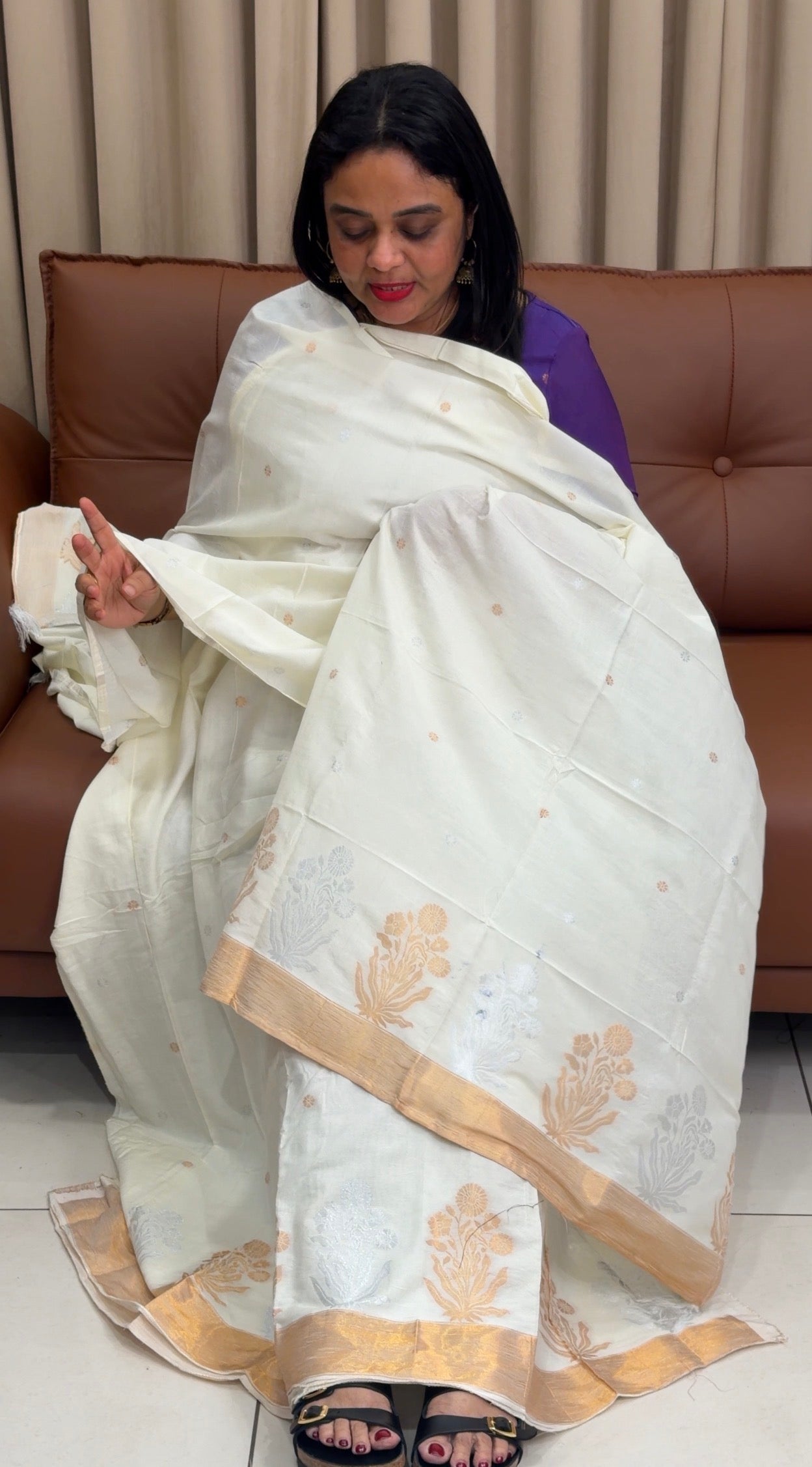 JAMDANI UNSTITCHED SALWAR SUITS - IHA 33984