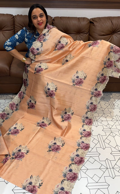 SEMI TUSSER SAREES - IHA 18530