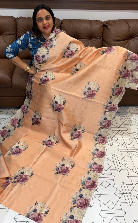 SEMI TUSSER SAREES - IHA 18530