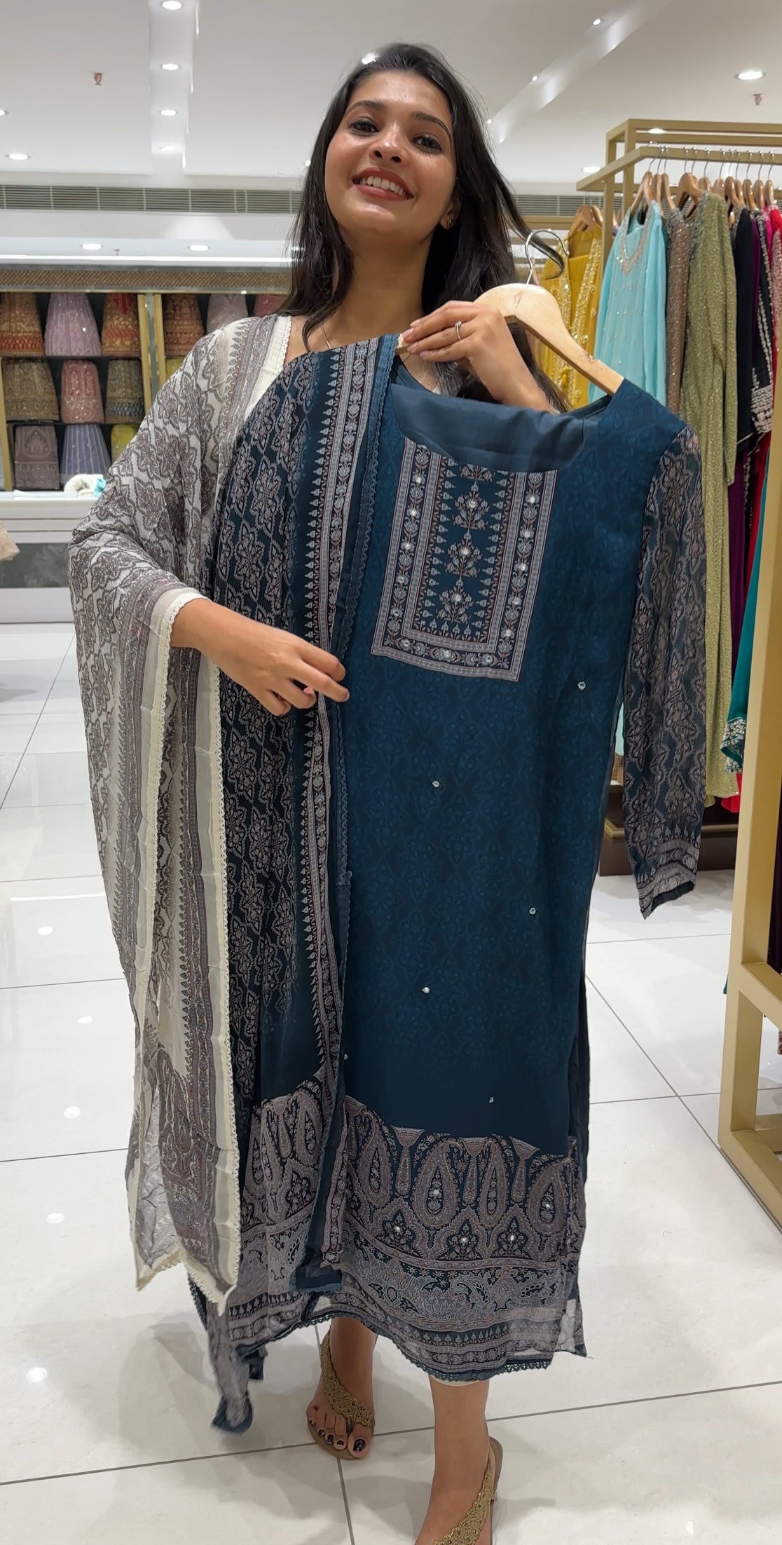 CRAPE SILK TOP, BOTTOM AND DUPATTA - IHA 25118