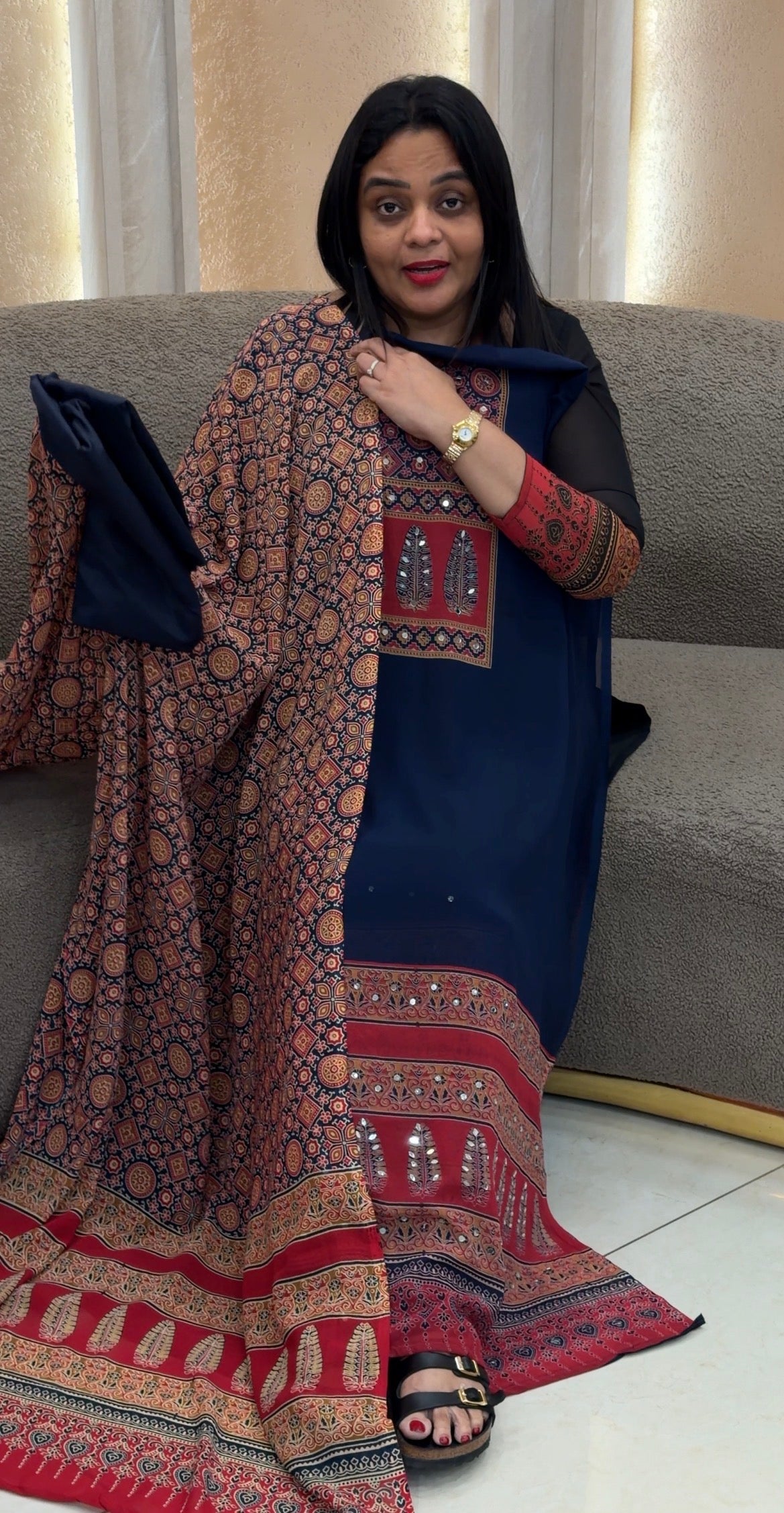 IHA'S IN-HOUSE  GEORGETTE TOP,BOTTOM AND DUPATTA - IHA 34360