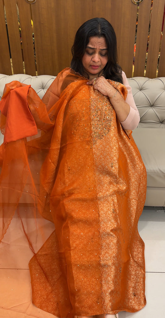 BANARASI UNSTITCHED SALWAR SUITS - IHA 27451