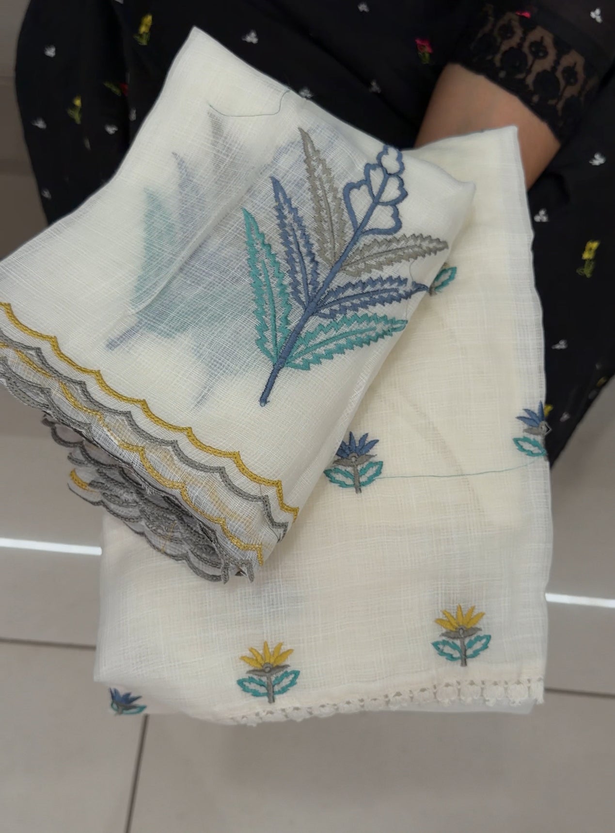 COTTON LINEN UNSTITCHED SALWAR SUITS - IHA 29133