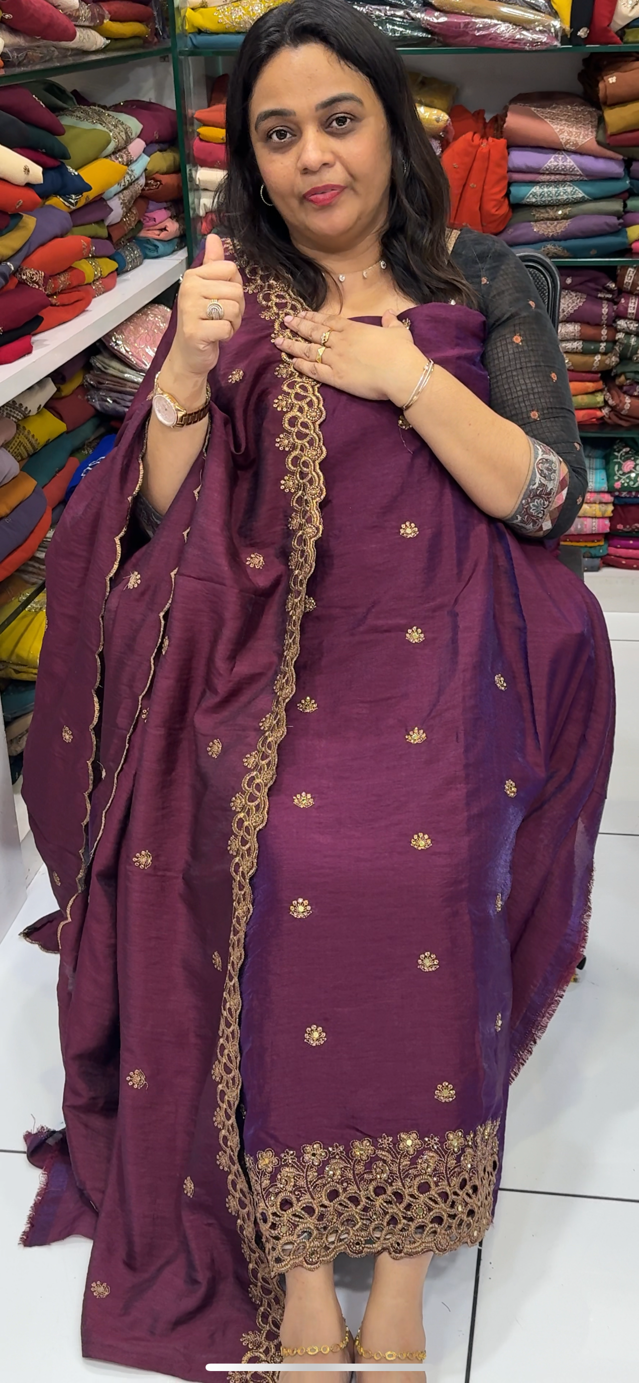 FORWARD SEMI RAW SILK UNSTITCEHD SALWAR SUITS - IHA 28800