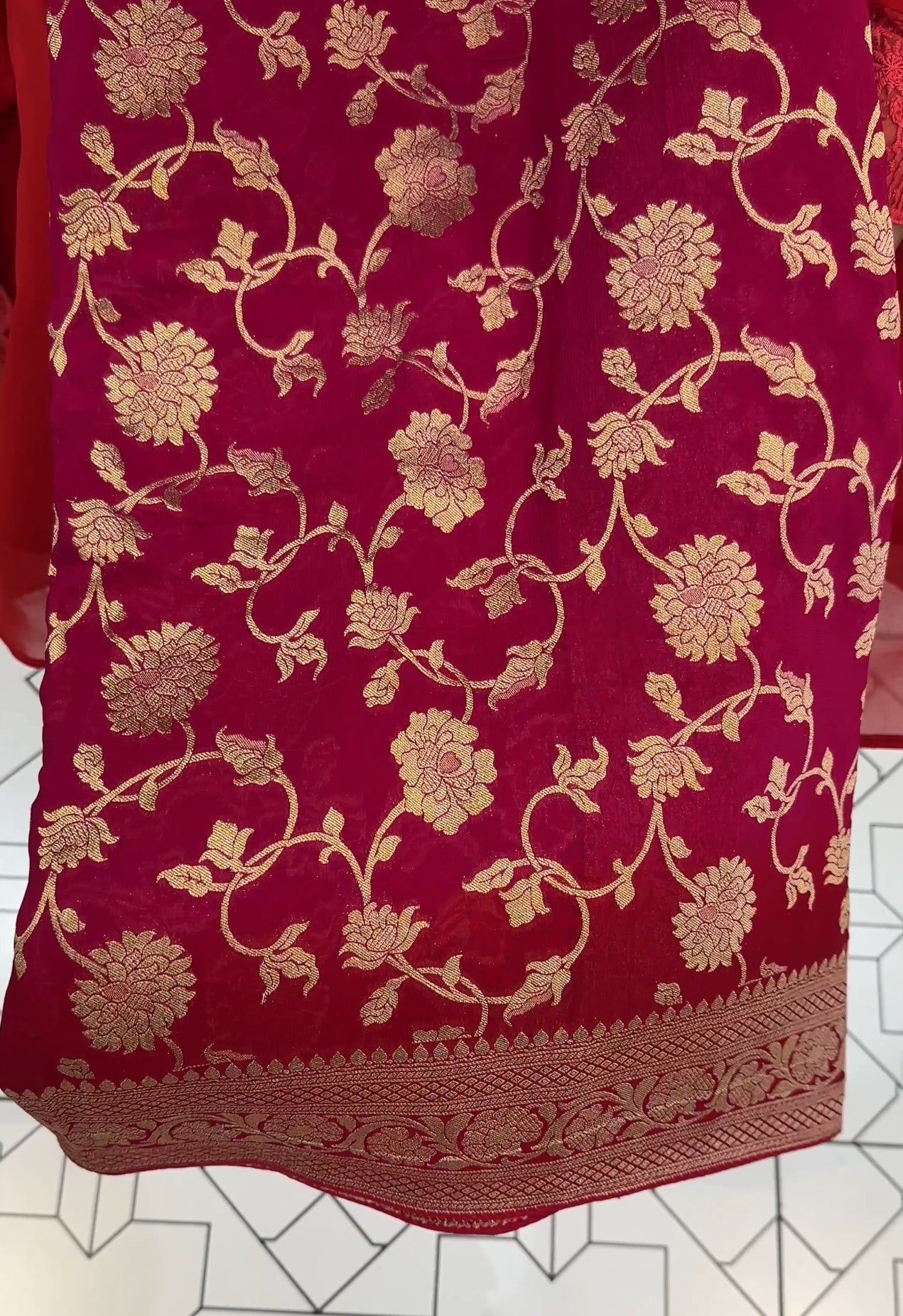 GEORGETTE BANARASI SAREES - IHA 18808