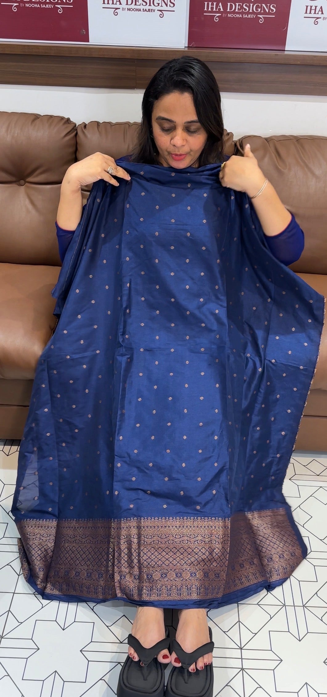 SEMI BANARSI UNSTITCHED SALWAR SUITS - IHA 27885