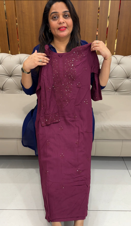 CHIKANKARI LONG TOPS - IHA 25872