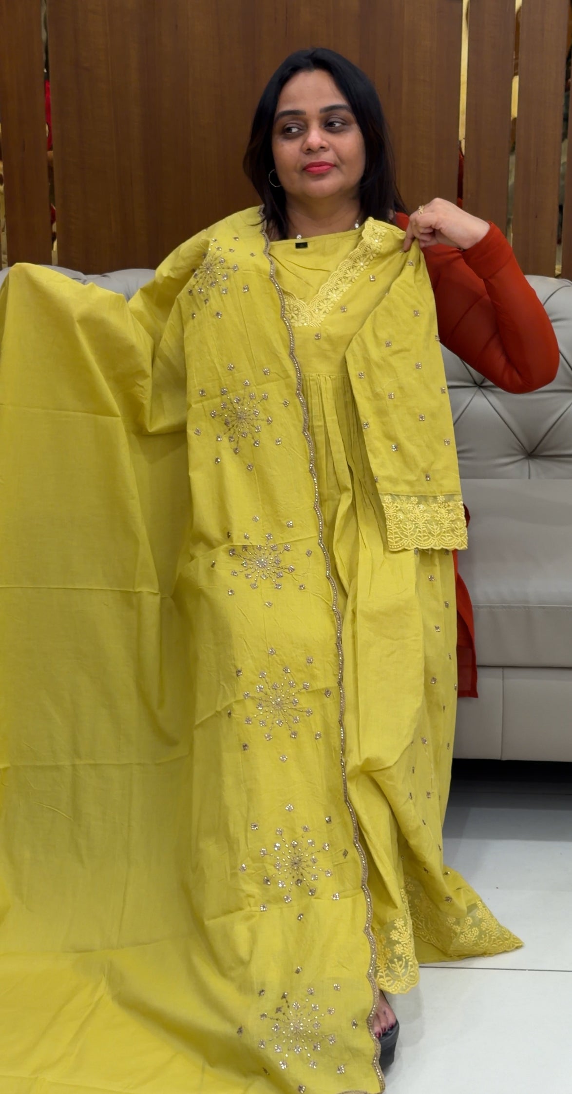 MULCOTTON ALINE TOP,BOTTOM AND DUPATTA - IHA 28706